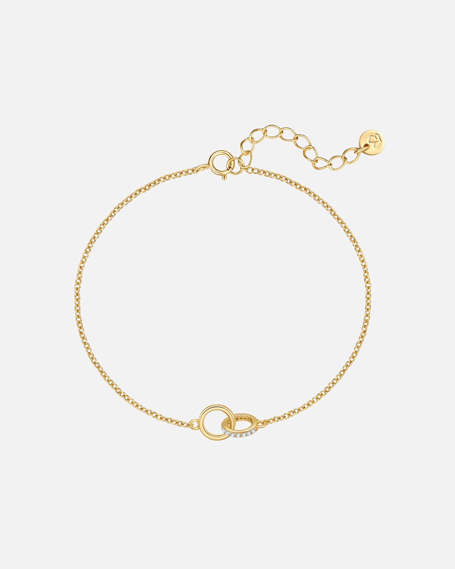 Armband für Weiblich Glanzstücke München Armband aus Sterling Silber in gelbgold mit Zirkonia 17,0 cm Basislänge + 3,0 cm Verlängerung