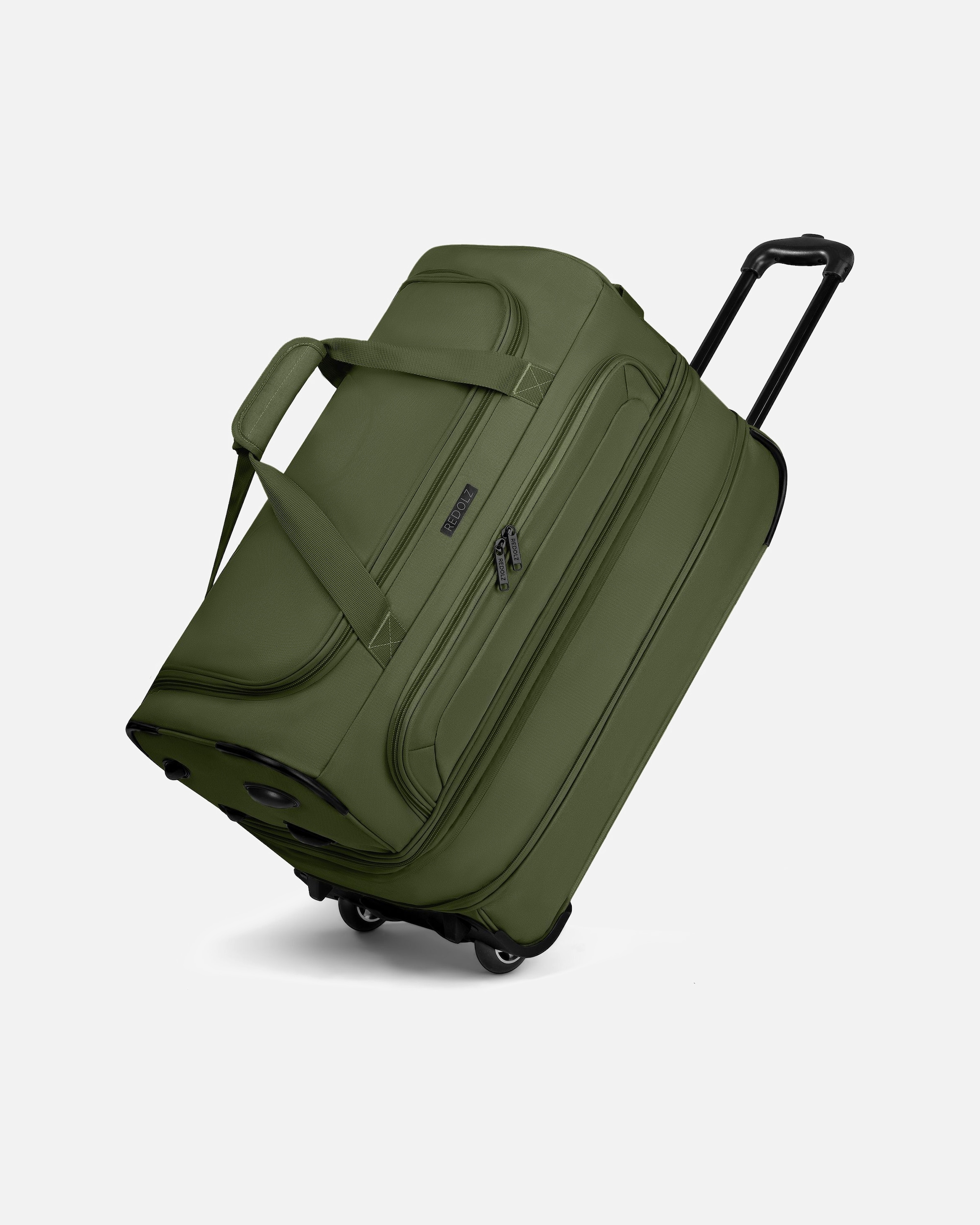 Tasche für Männlich Redolz Duffle Essentials 2-Rollen Reisetasche 55 cm M mit Dehnfalte olive