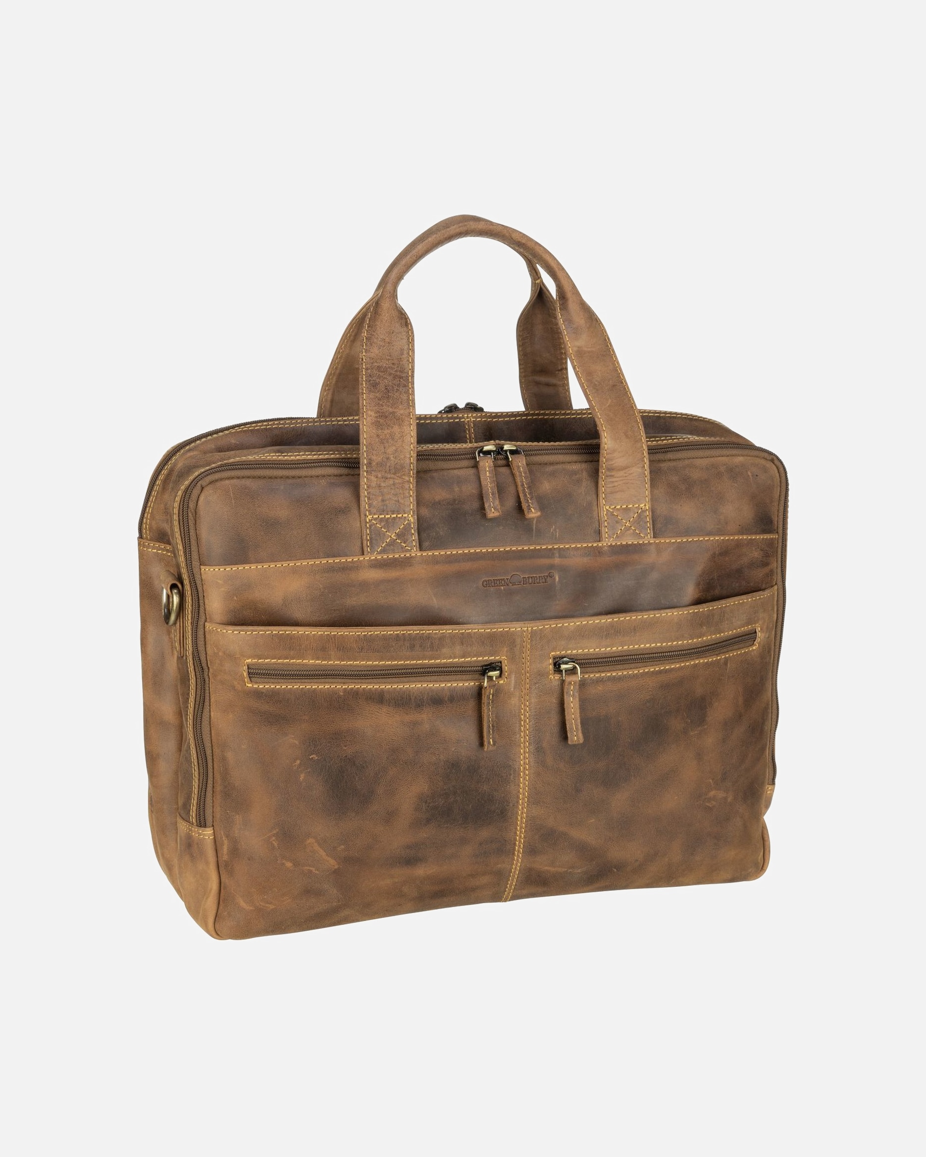 Laptoptasche für Männlich Greenburry Aktentasche Vintage Teak-Brown