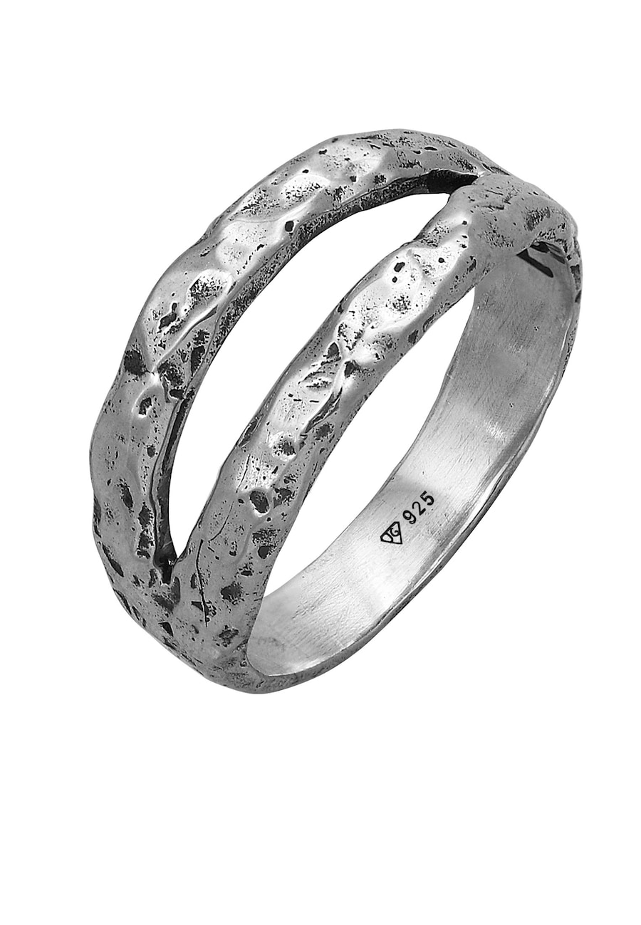 Haze & Glory Bandring - Twin Oxid Finish 925 Silber 60 Herren