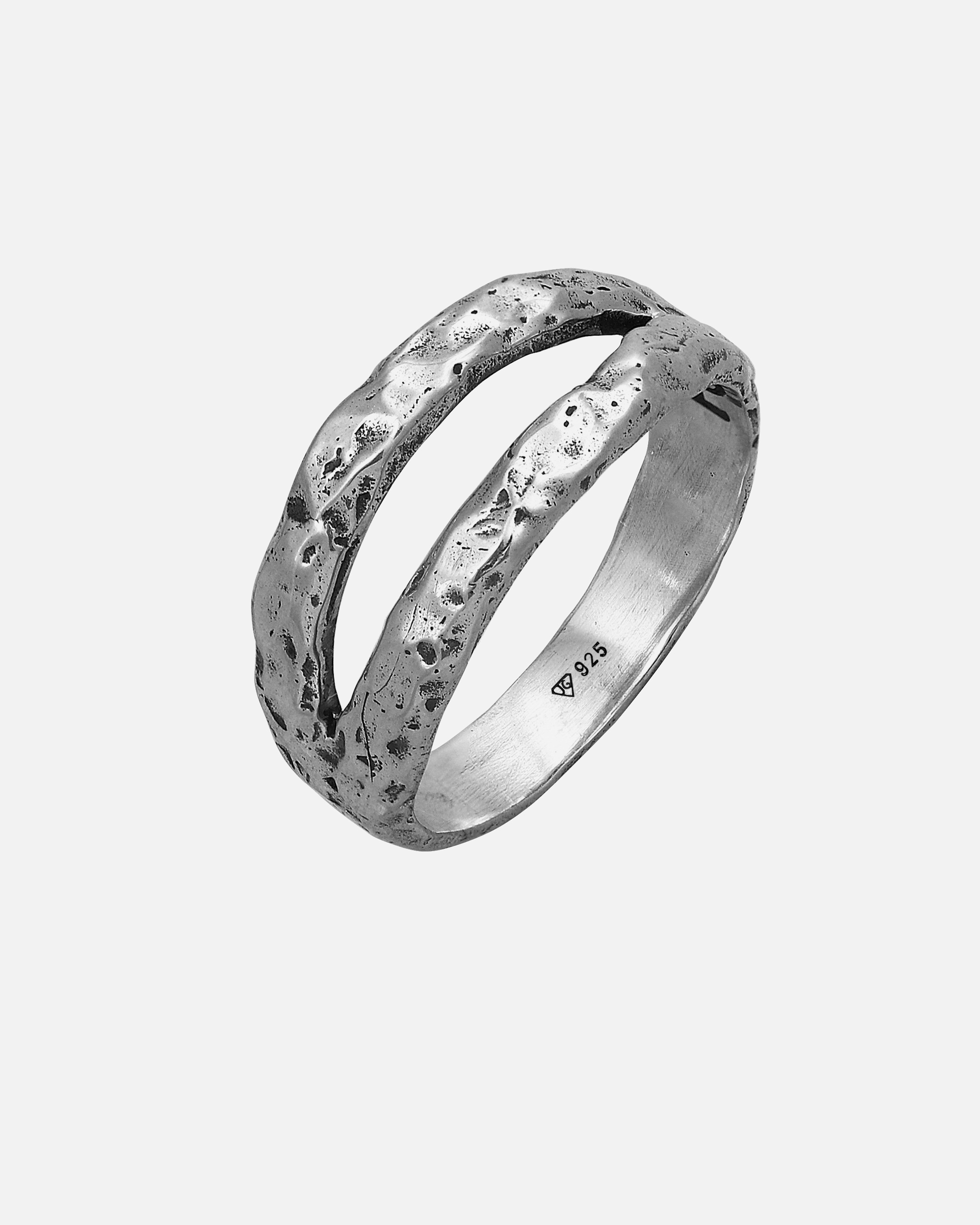Ring für Männlich Haze & Glory Default Brand Line Bandring - Twin Oxid Finish 925 Silber 62