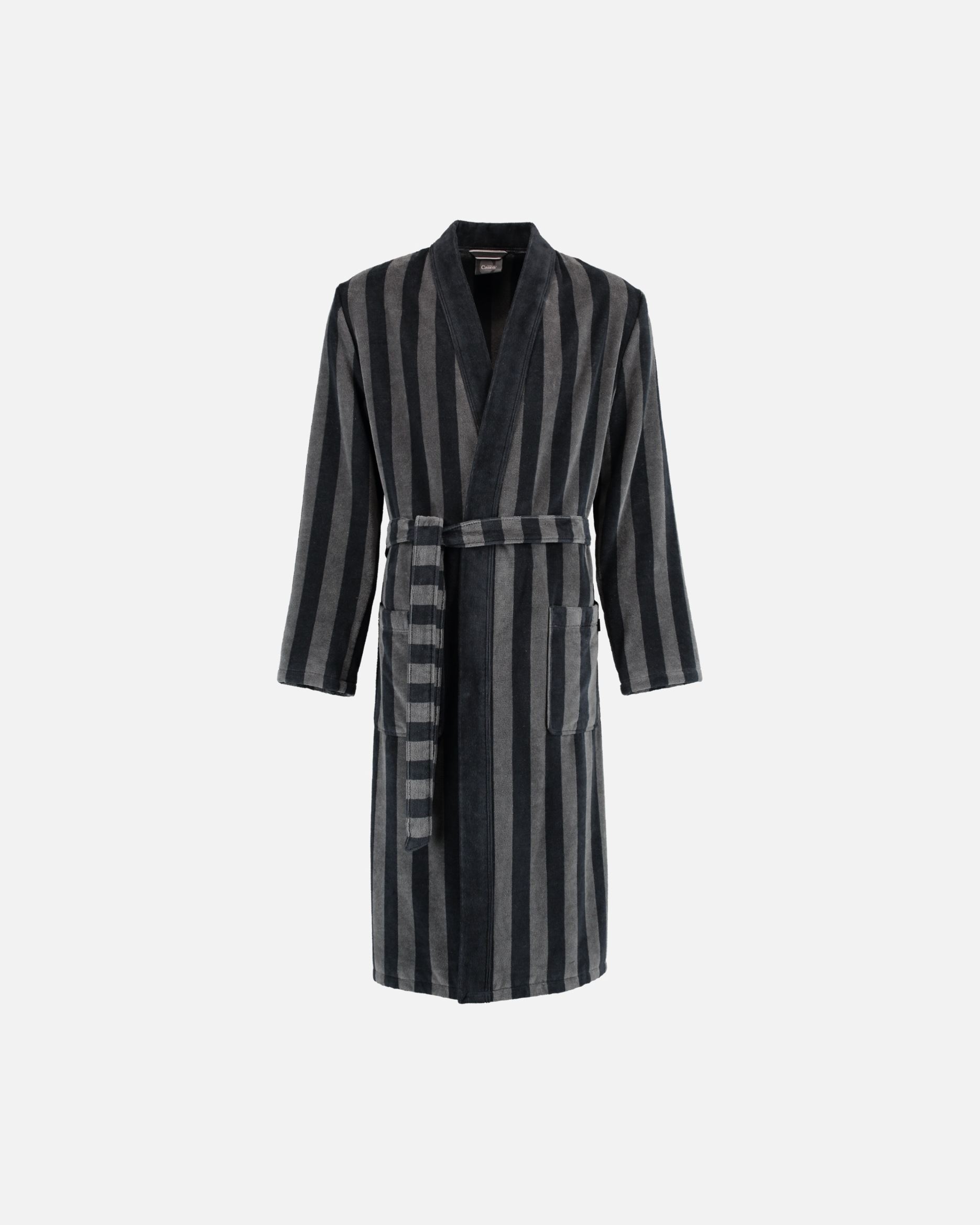 Bademantel für Männlich Cawö Cawö Bademäntel Herren Kimono Streifen 2612 schwarz - 97 S