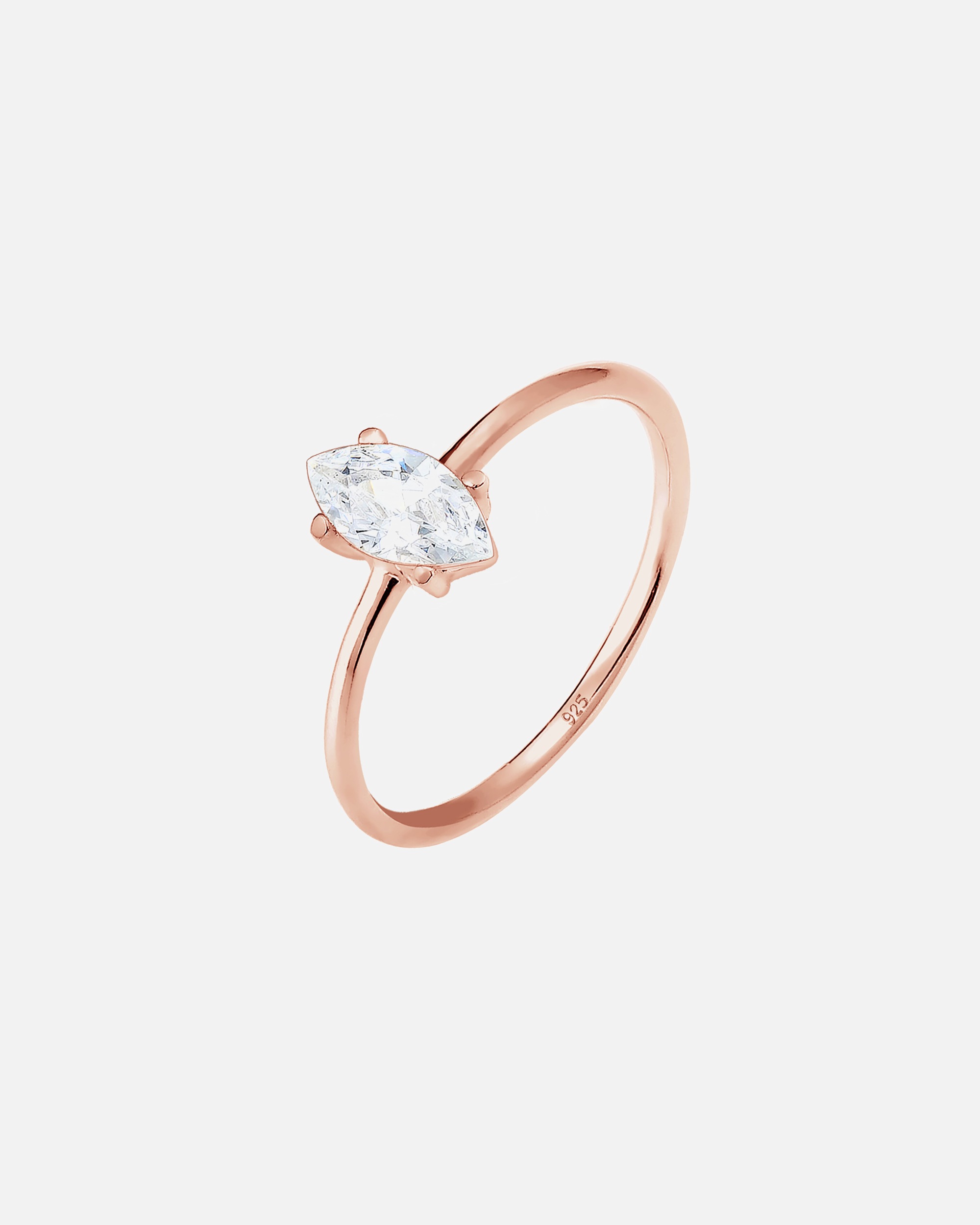 Ring für Weiblich Elli Verlobung Marquise Zirkonia Stein 925 Silber 52