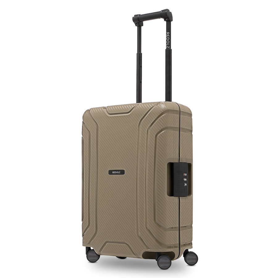 Redolz Essentials 15 4-Rollen Kabinentrolley 55 cm mit Dreipunkt-Verschluss cool beige Grau Herren