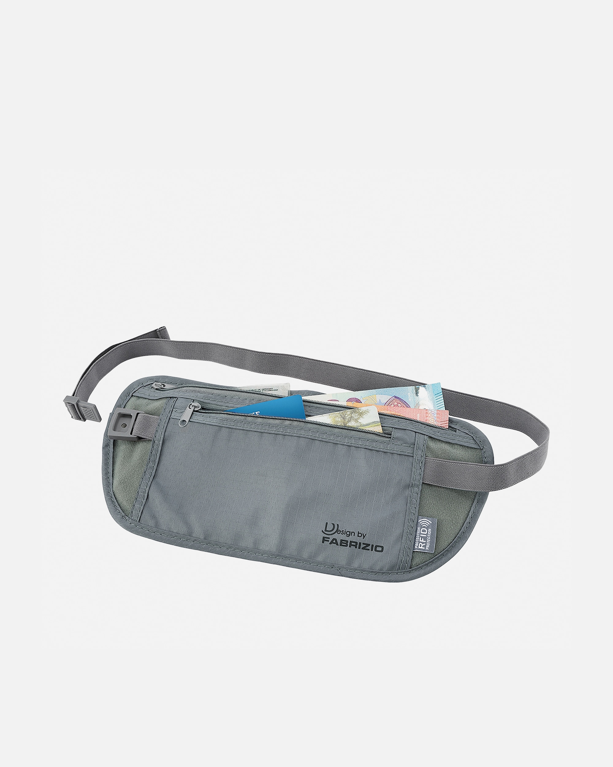 Bauchtasche für Weiblich Fabrizio Gürteltasche Money Cash Carrier Grau