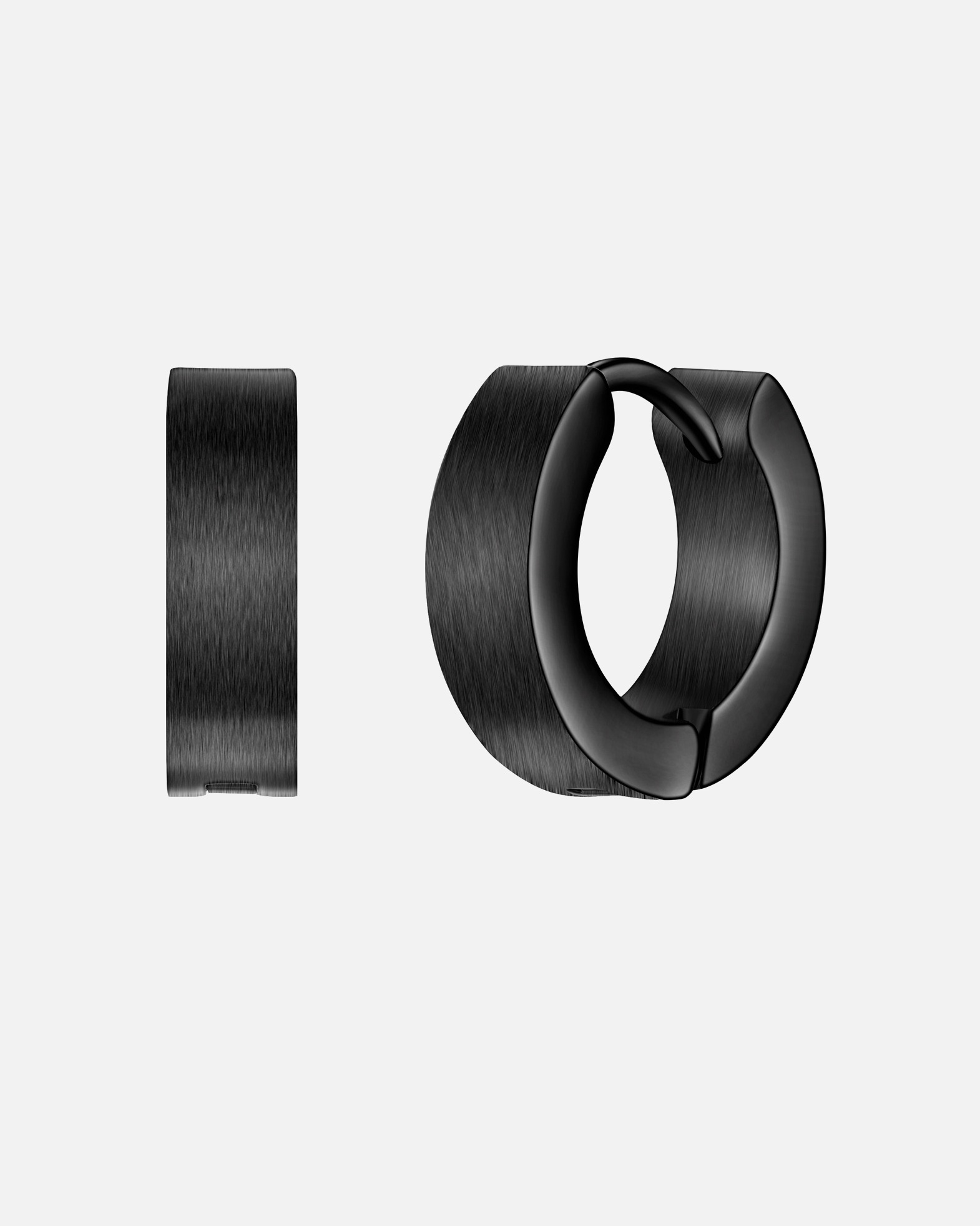 Creolen für Männlich True Rebels Creolen aus Edelstahl in Schwarz 12,7 mm