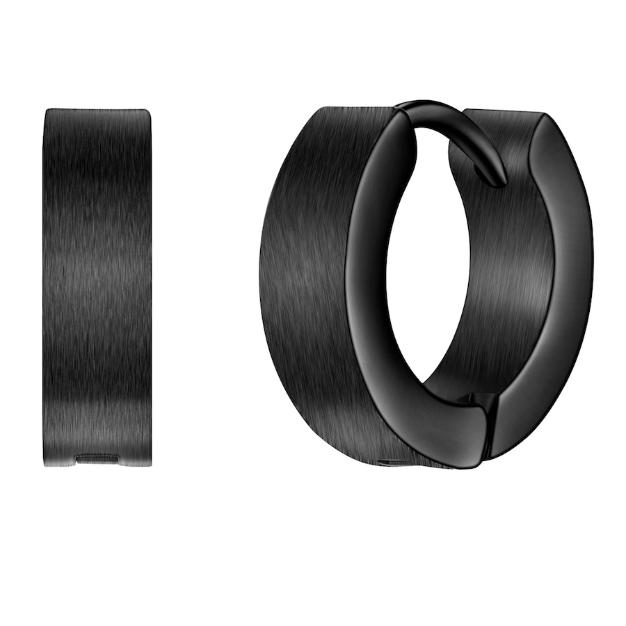 True Rebels Creolen aus Edelstahl in Schwarz 12,7 mm Herren