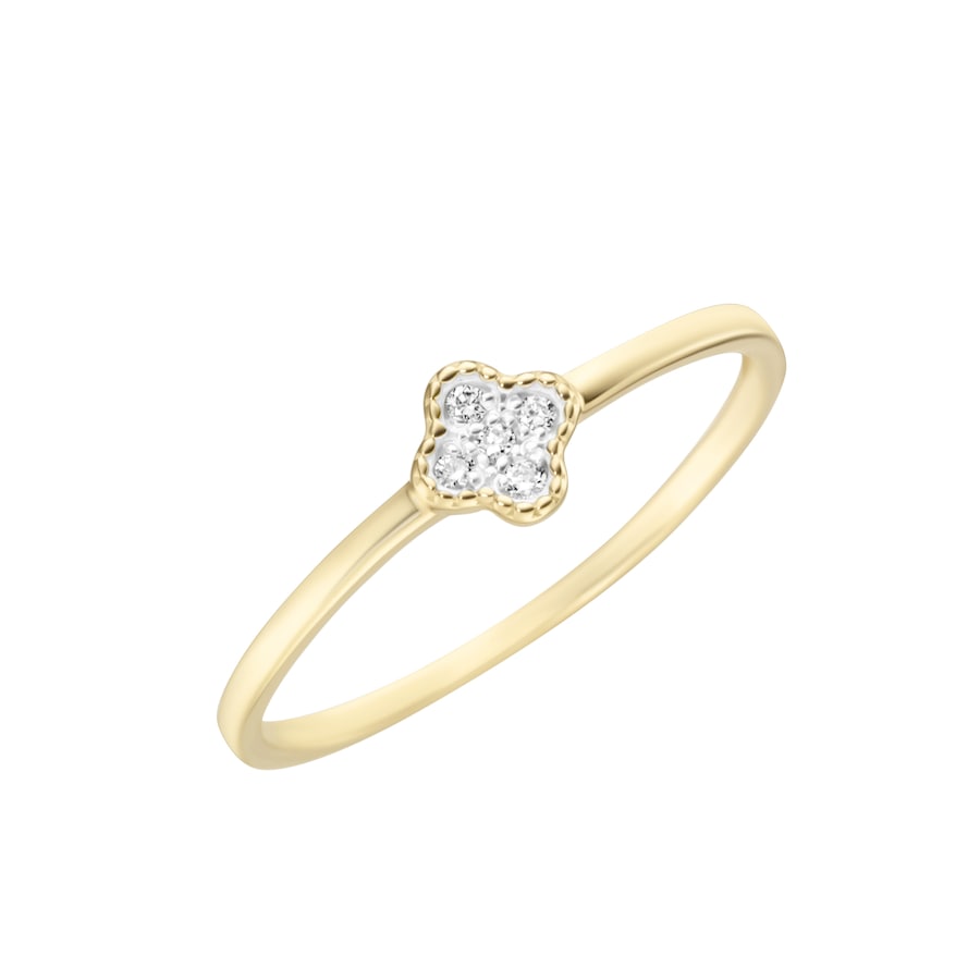 Luigi Merano Ring Oberteil Blüte, mit funkelnden Brillanten, Gold 585 52 Damen