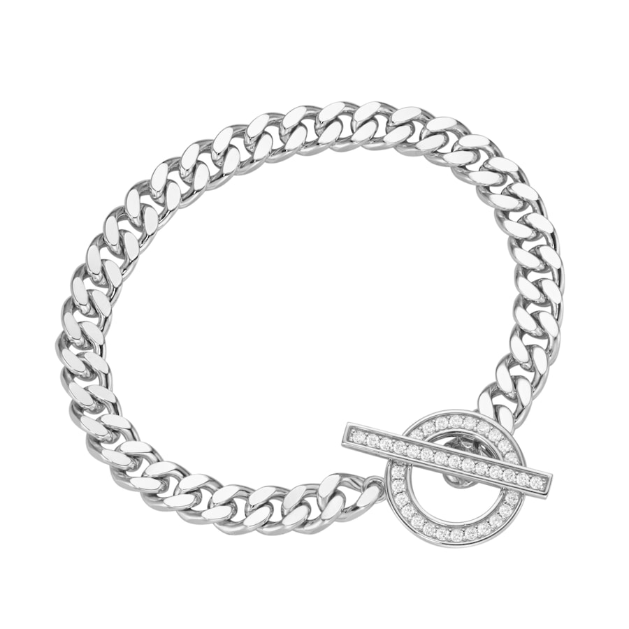 Giorgio Martello Milano Armband Panzerkette, Schließe mit Zirkonia, Silber 925 Damen