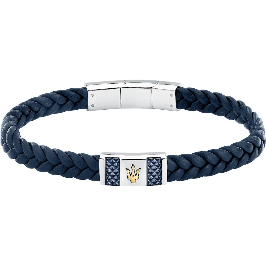 Maserati Armband Edelstahl, Leder One Size Herren