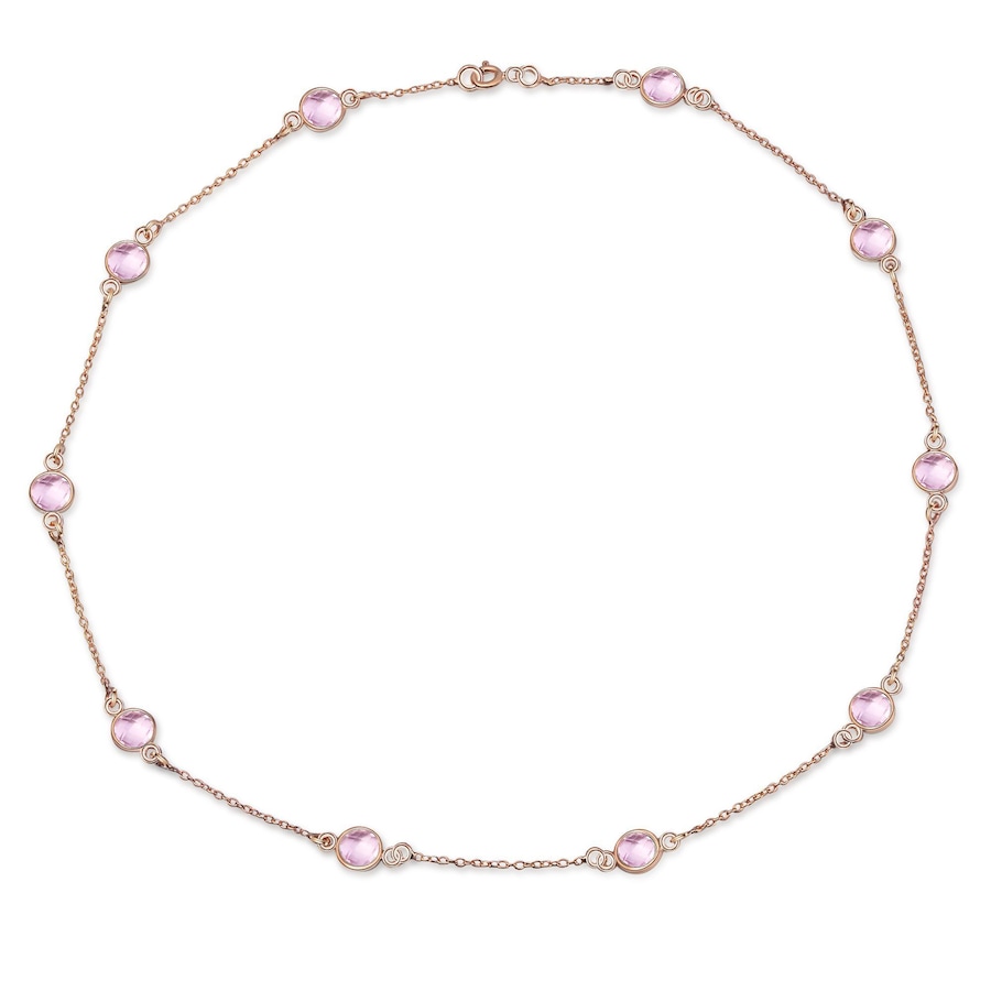 Ailoria LAVANDE Halskette Pink Quarz gold Damen