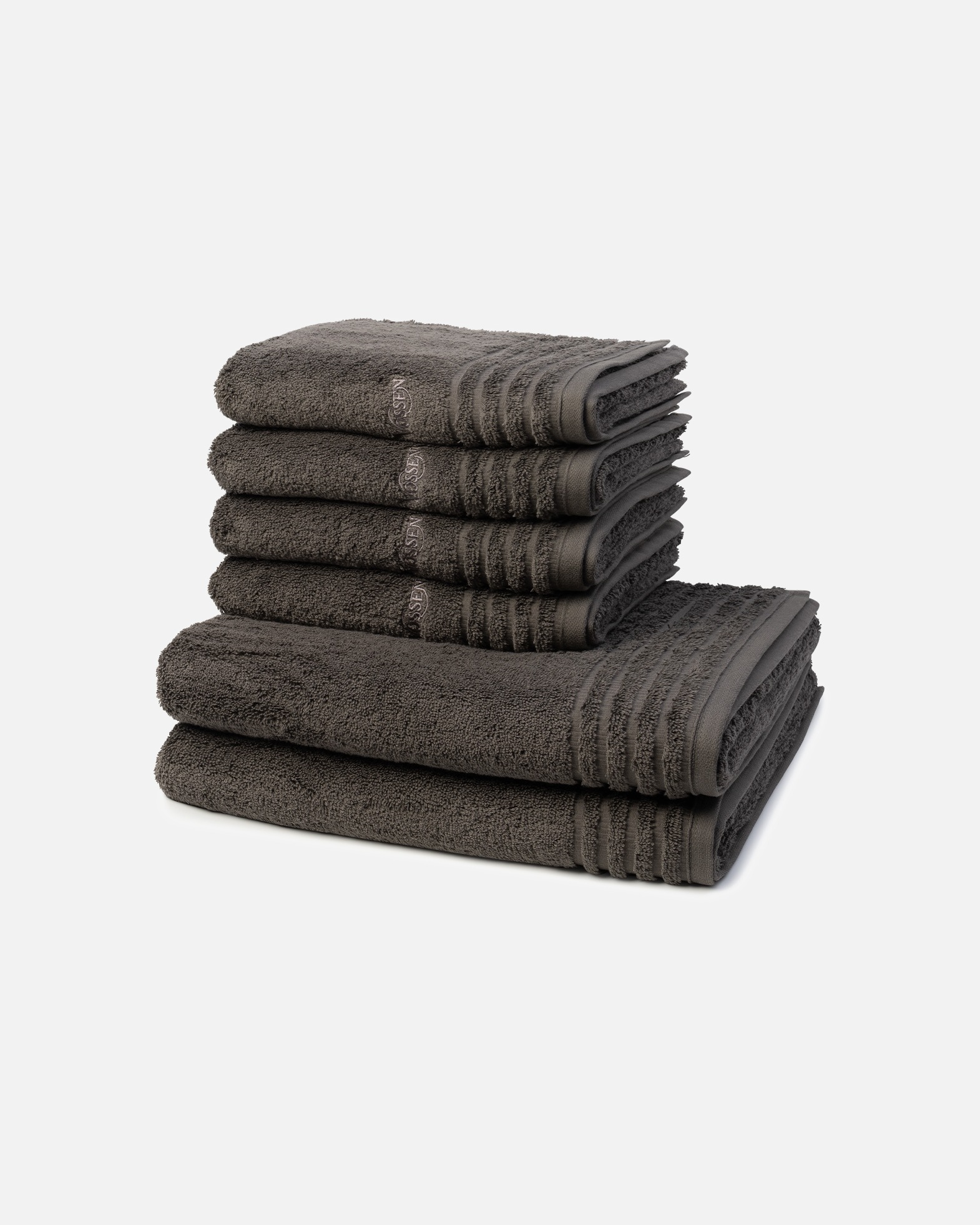 Handtuch für Unisex Vossen Vienna Supersoft 6-teilig Handtuch-Set Slate grey