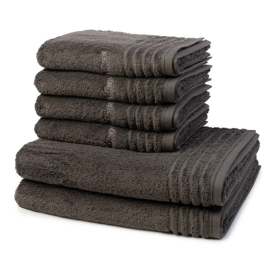 Vossen Vienna Supersoft 6-teilig Handtuch-Set Schwarz