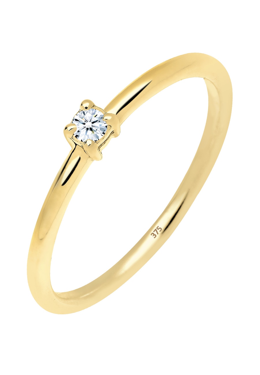 Elli DIAMONDS Verlobungsring Diamant 0.06 ct. 375 Gelbgold 52 Damen