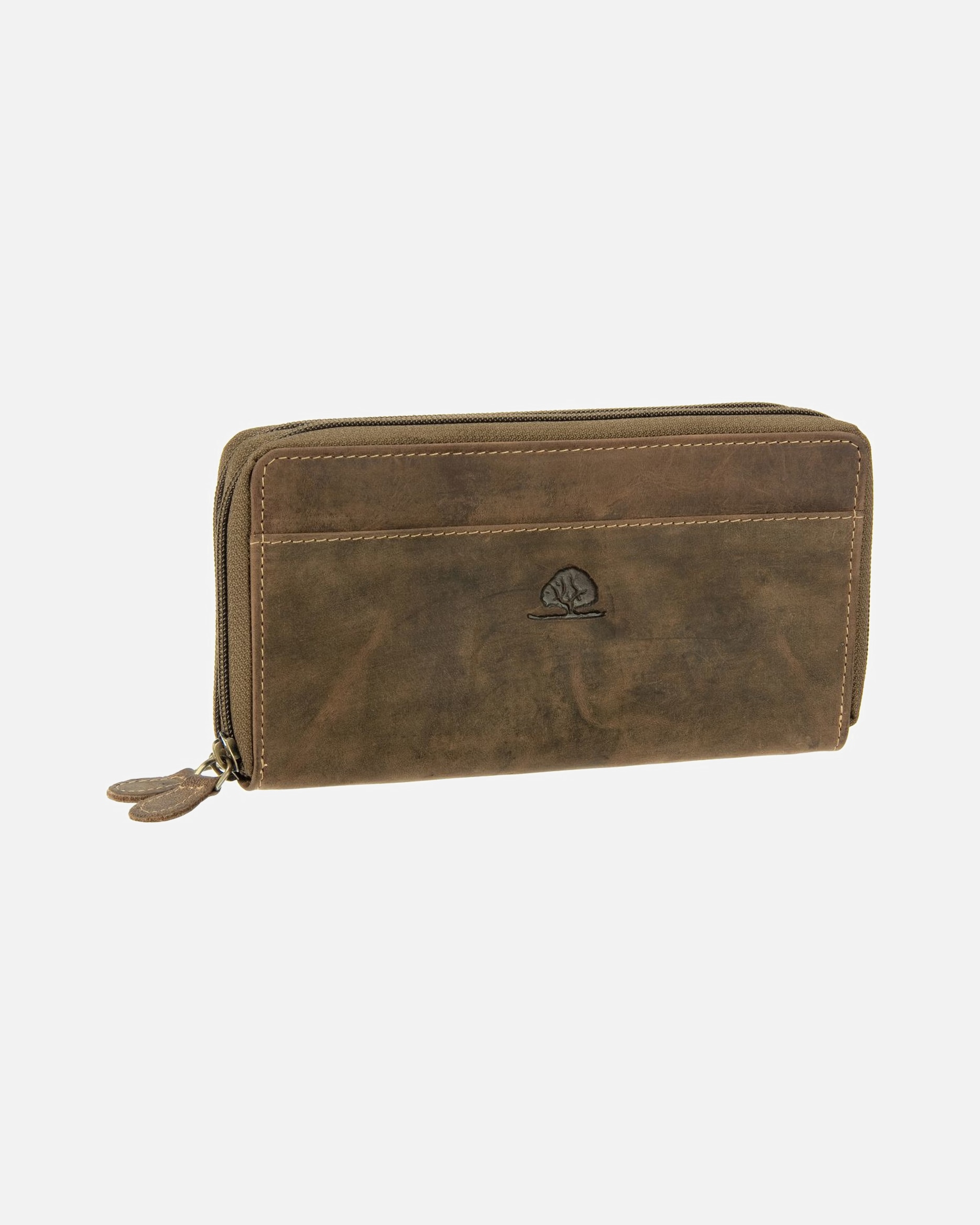 Portemonnaie für Weiblich Greenburry Geldbörse Vintage Leder Sattelbraun