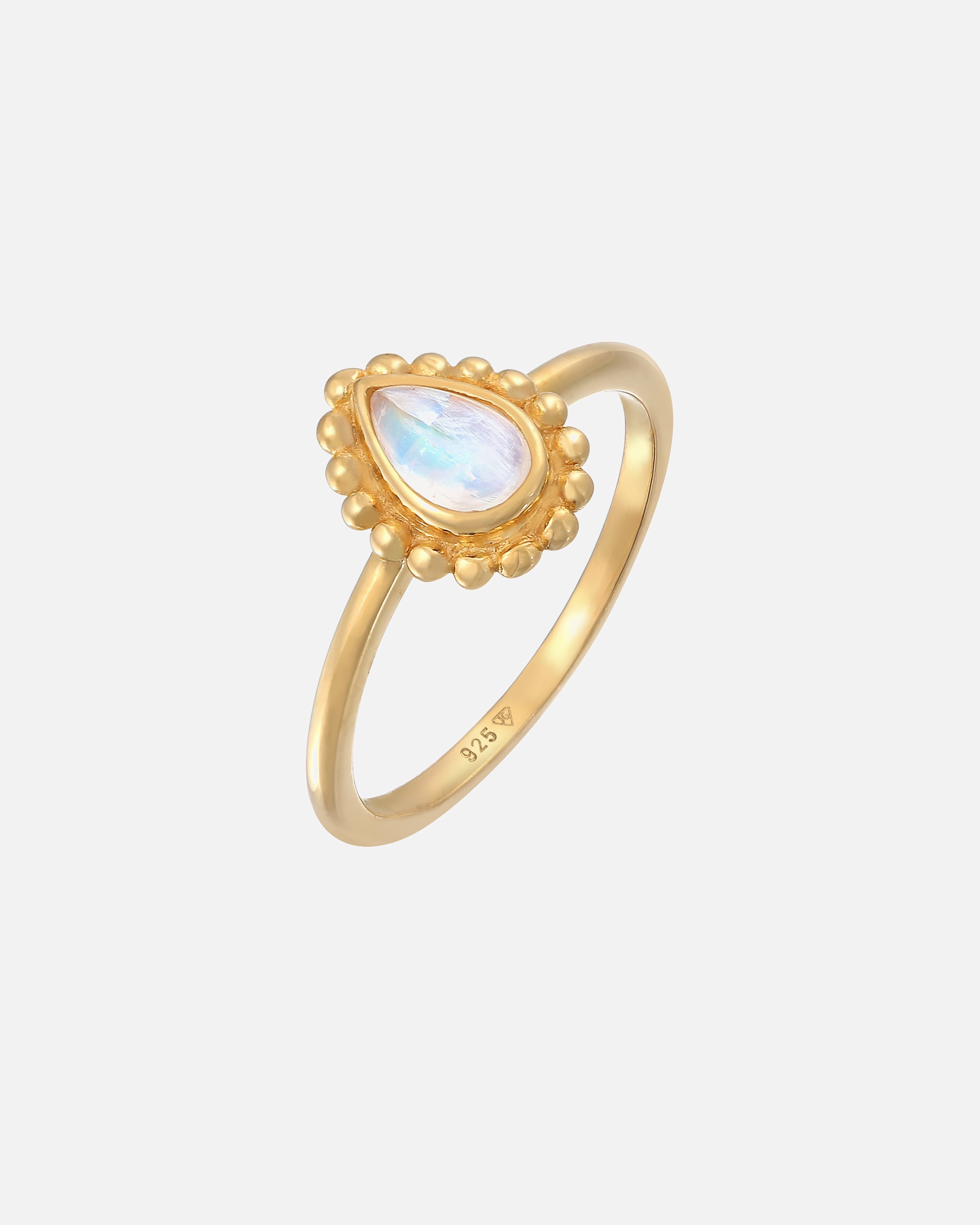 Ring für Weiblich Elli Mondstein Tropfen Dots Kugel 925 Silber 54