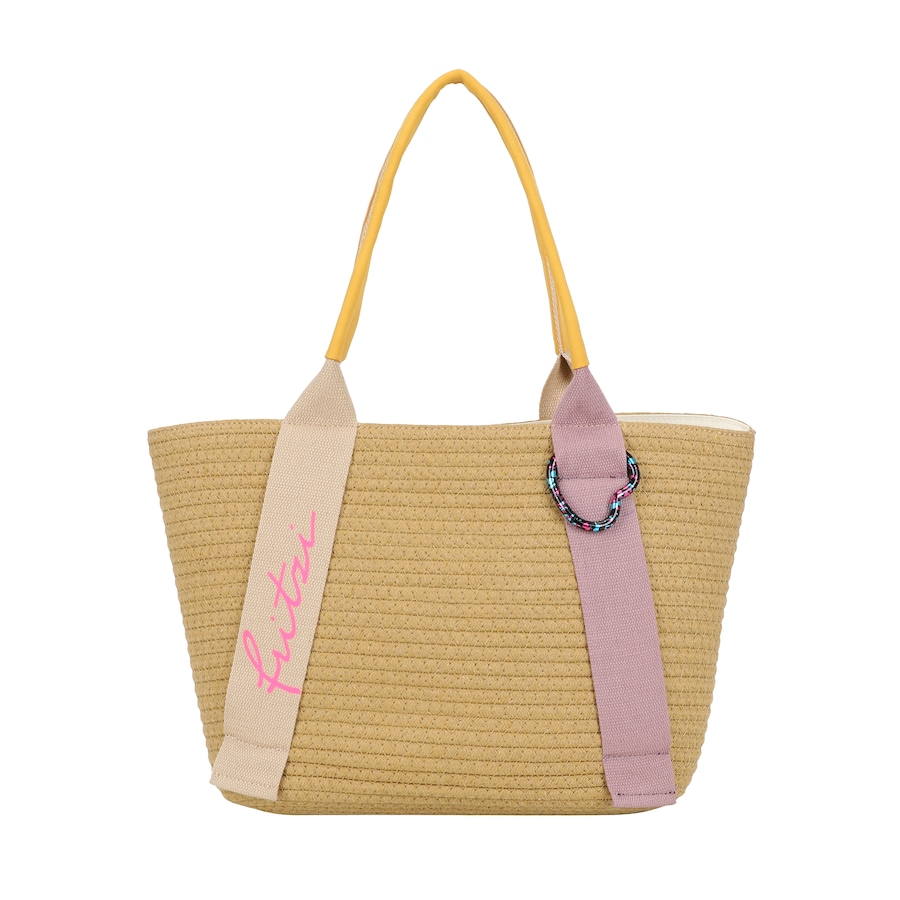 Fritzi aus Preußen Shopper Happy Summer mit Reißverschluss und Herz-Karabiner beige Coral Damen