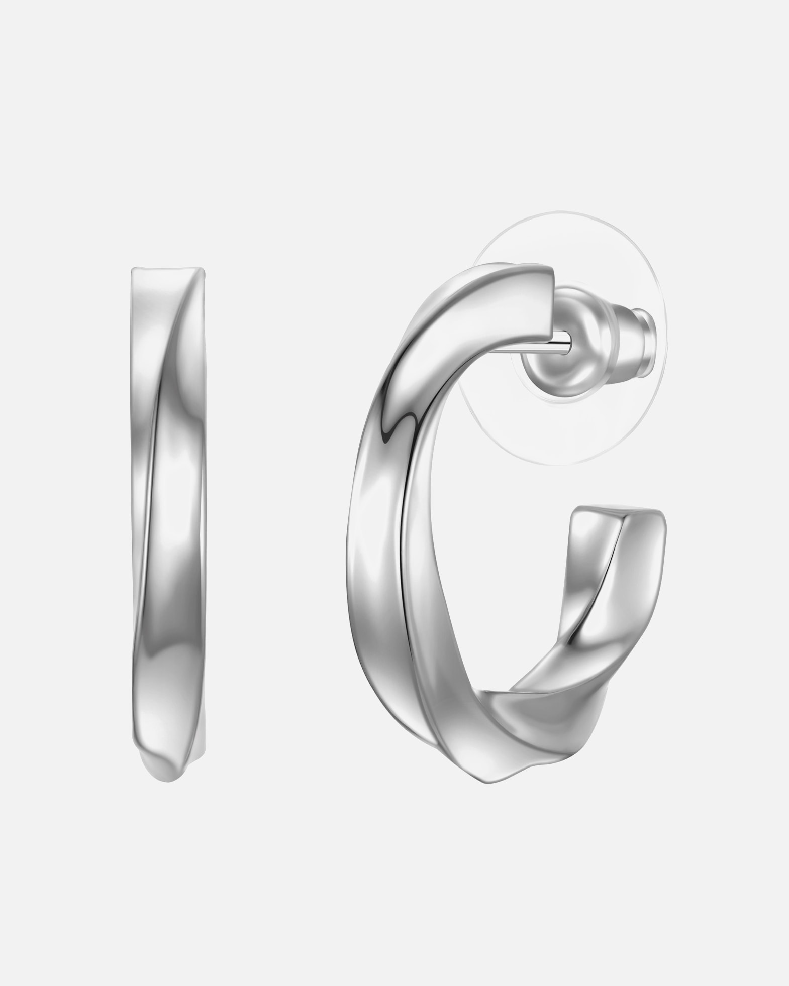 Creolen für Weiblich Yokoamii Creolen aus Metall-Legierung in Silber 28,3 mm