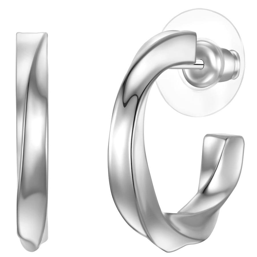 Yokoamii Creolen aus Metall-Legierung in Silber 28,3 mm Damen