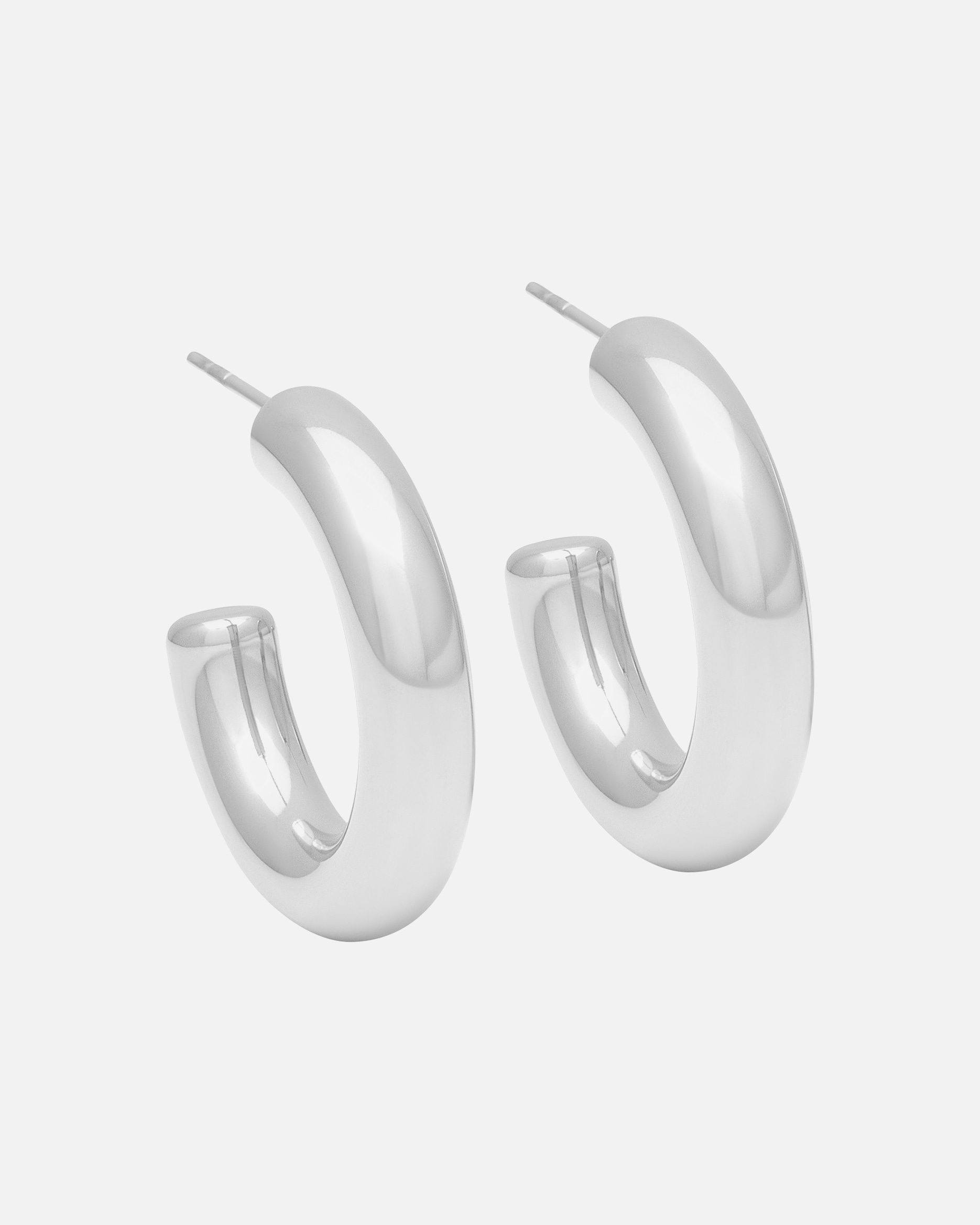 Ohrringe für Weiblich A&C Oslo – Nordic Design Jewellery Default Brand Line Ohrhänger 'Steel - Essentials - Hoops' silver