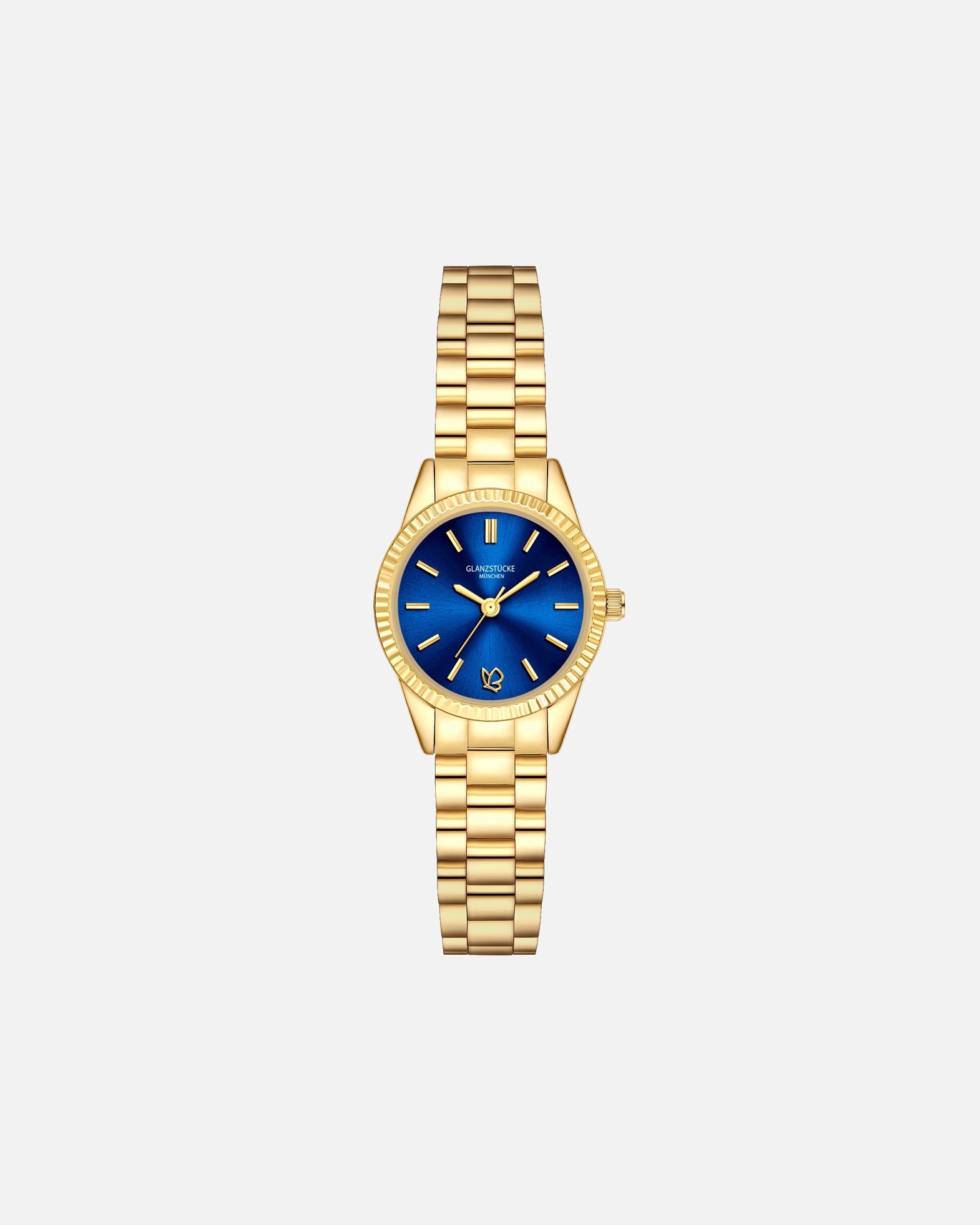 Uhr für Weiblich Glanzstücke München Armband-Uhr aus Edelstahl in gelbgold 25,0 mm
