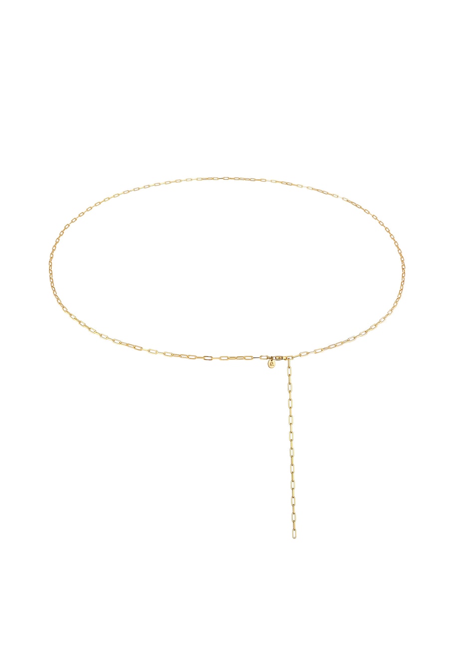 Elli PREMIUM Schmuckzubehör Taillenkette Body Chain Gliederkette 925 Silber goldfarben Damen