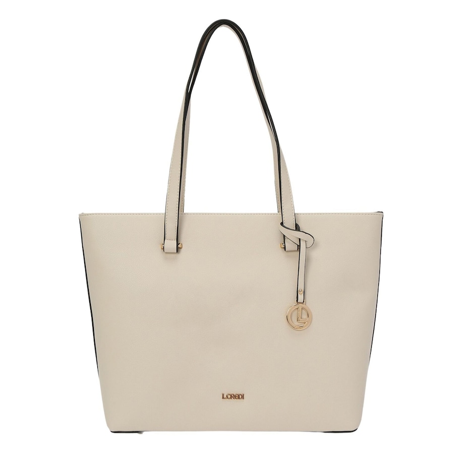L.CREDI Filippa Shopper Tasche 40 cm creme Weiss Damen