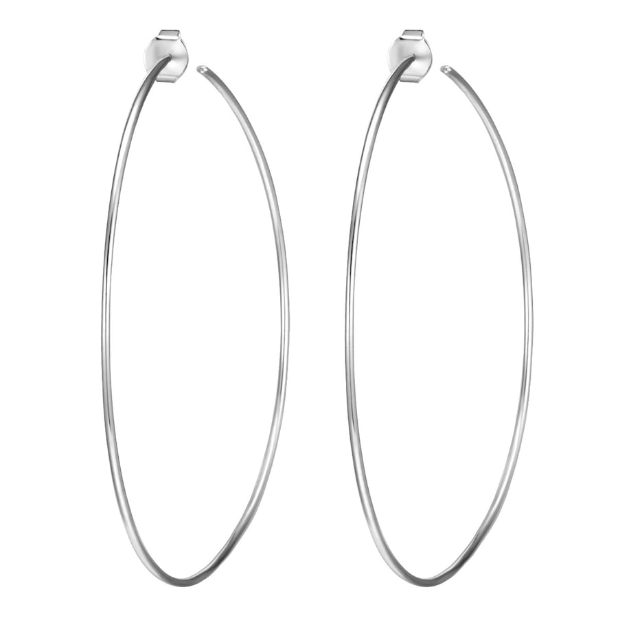 Lulu & Jane Creolen Messing in Silber Silver Damen