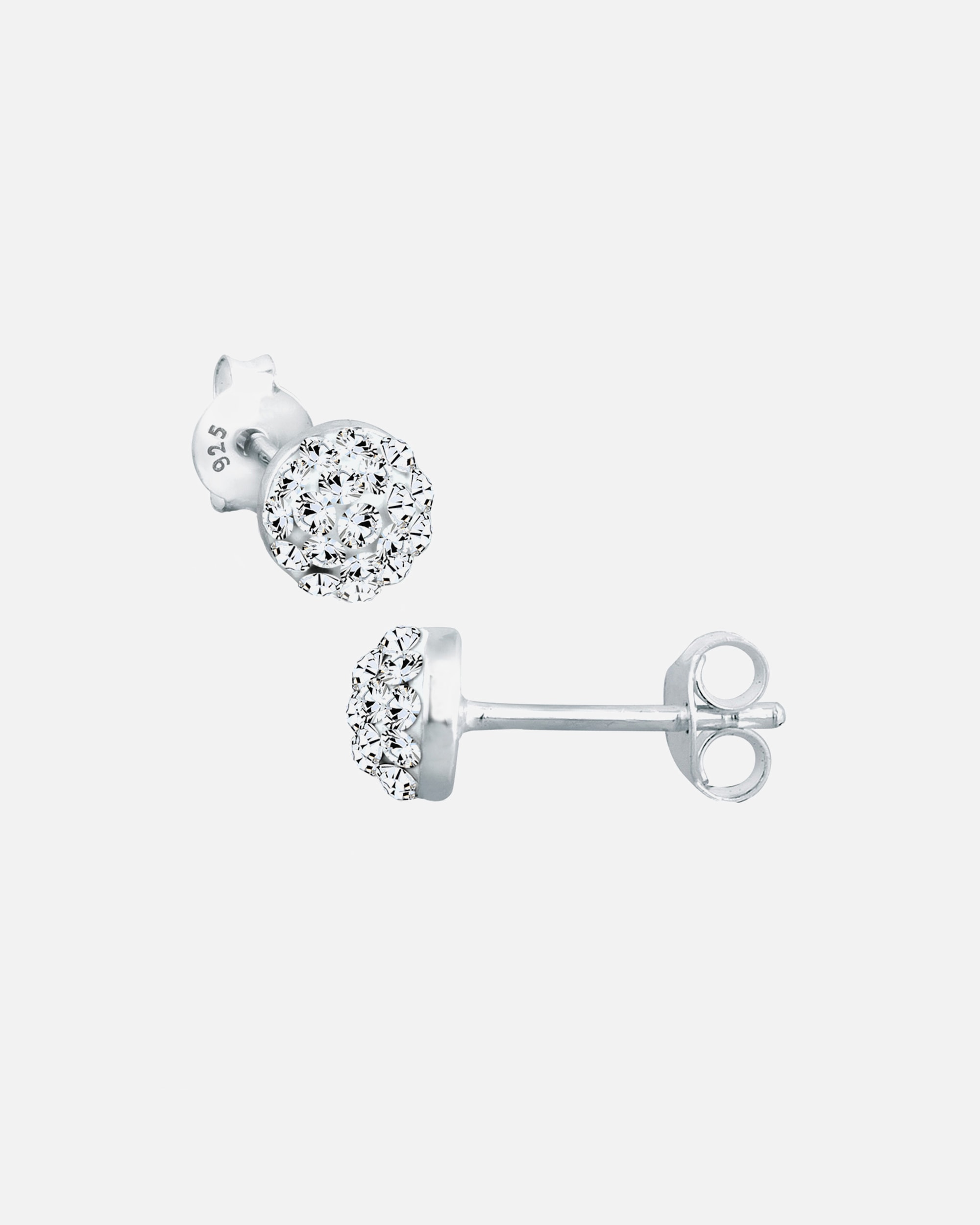 Ohrringe für Weiblich Elli Basic Klassisch 925 Silber, mit Kristallen von Swarovski® Weiß
