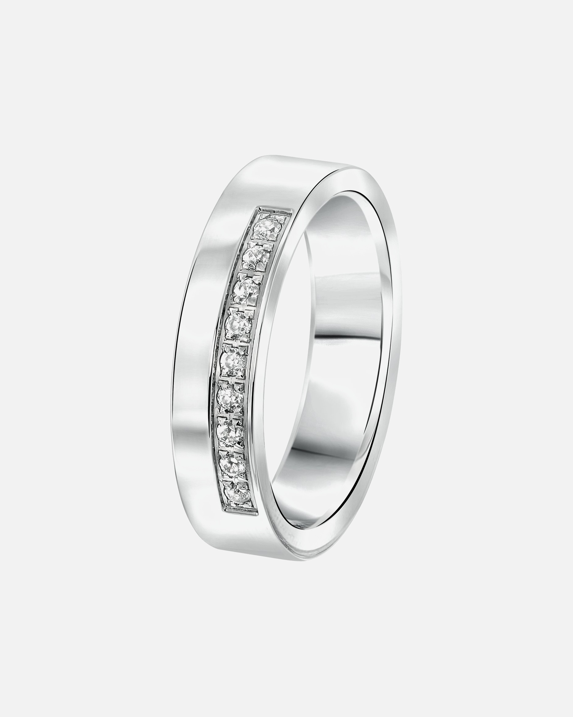 Ring für Männlich Lucardi Ringe 'Chicago' Stahl - silbern 49mm
