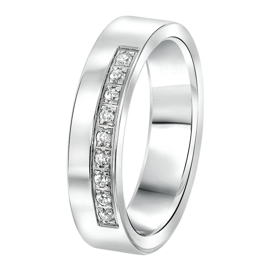 Lucardi Ringe 'Chicago' Stahl - silbern 53mm Herren