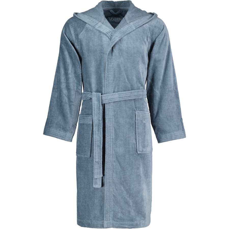 Vossen Bademäntel unisex Kurzmantel mit Kapuze Texas flanell - 7400 M Weiss