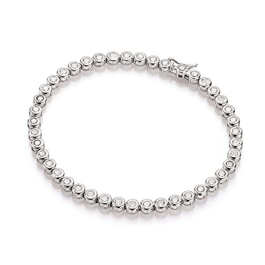 Smart Jewel Armband klassisch, mit Zirkonia Steine, Silber 925 19,5 cm Weiss Damen