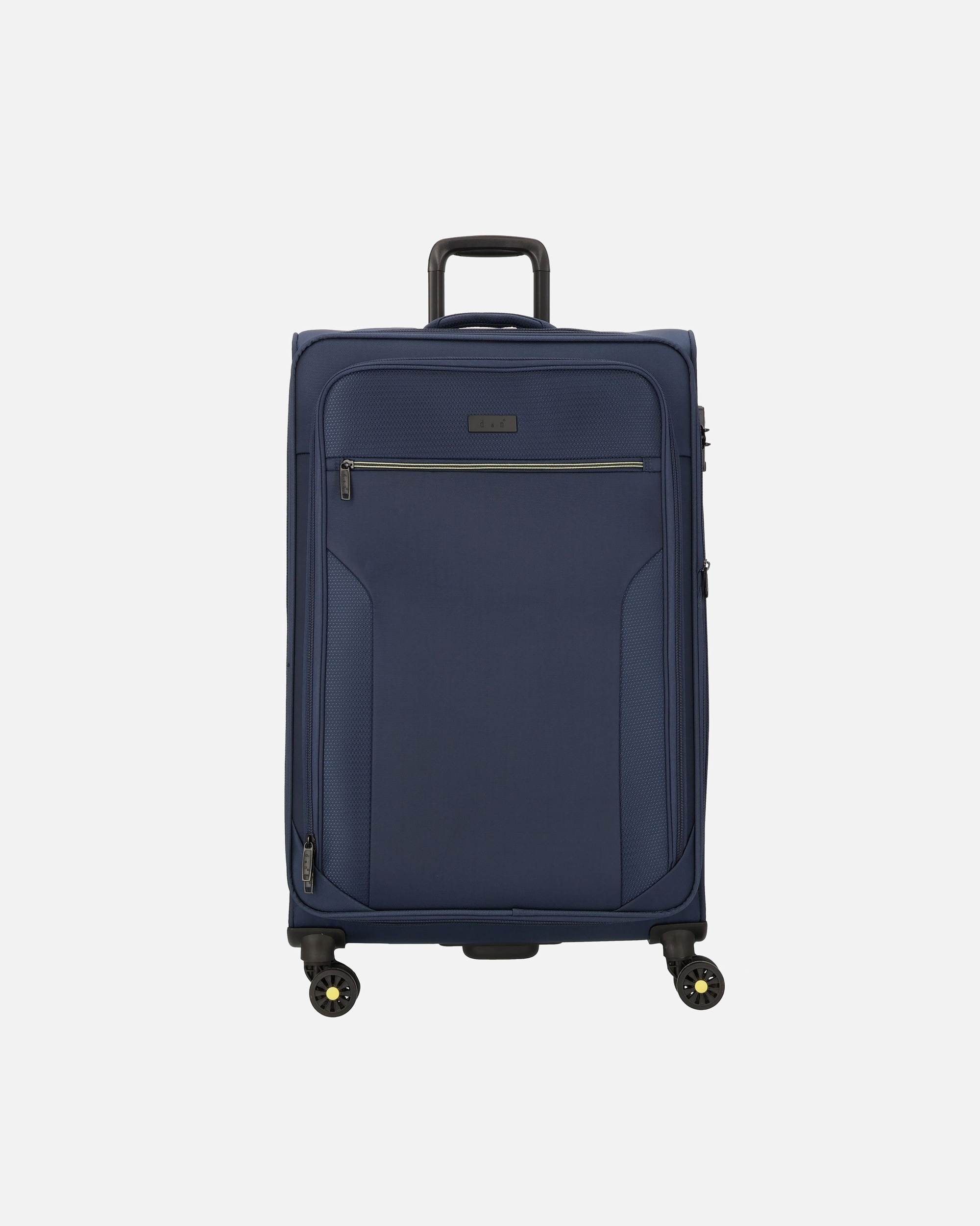 Koffer für Männlich d & n Travel Line 9704 4 Rollen Trolley L 78 cm mit Dehnfalte dark blue