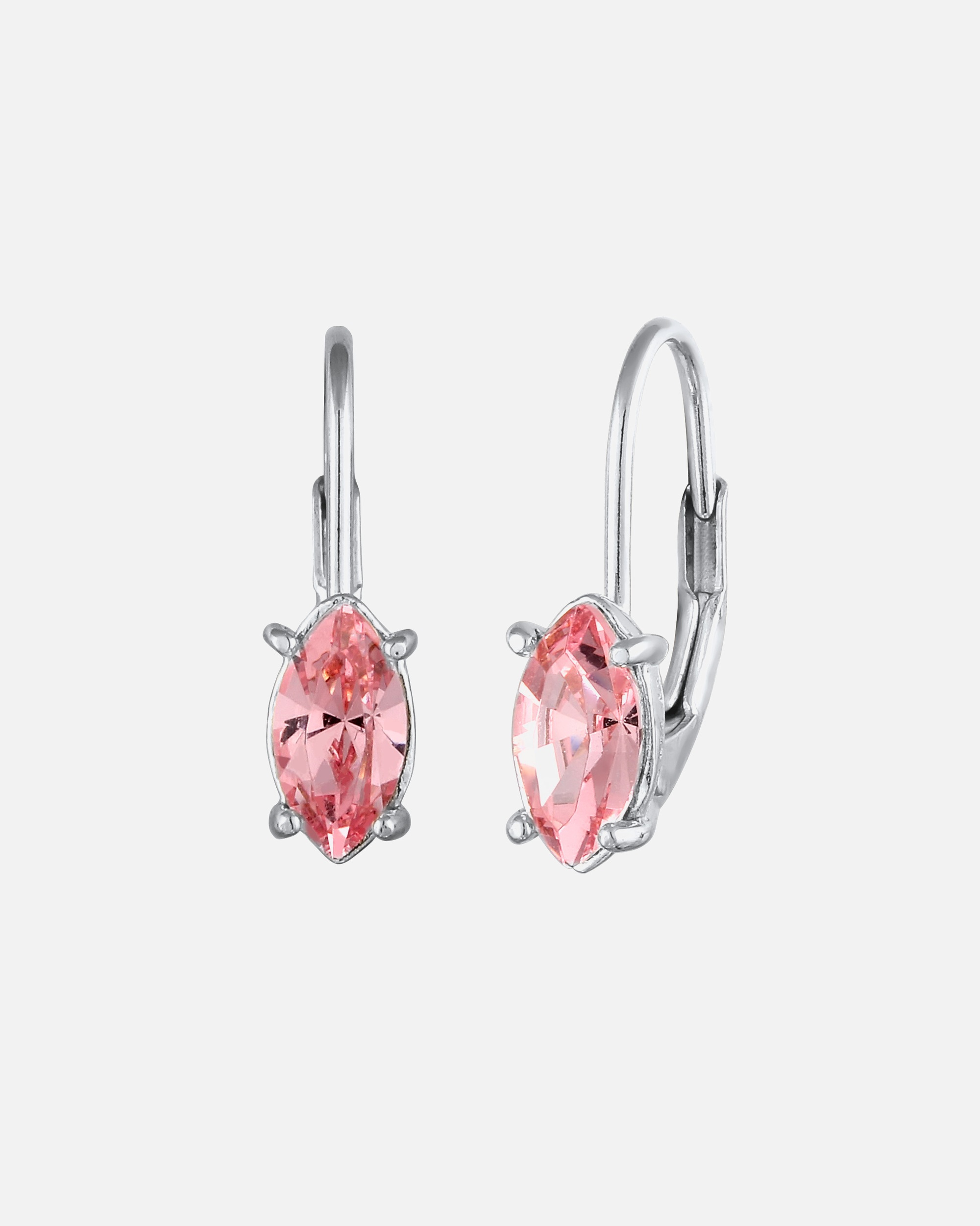 Ohrringe für Weiblich Elli Ohrhänger Kurz Rose 925 Sterling Silber, mit Kristallen von Swarovski® silberfarben