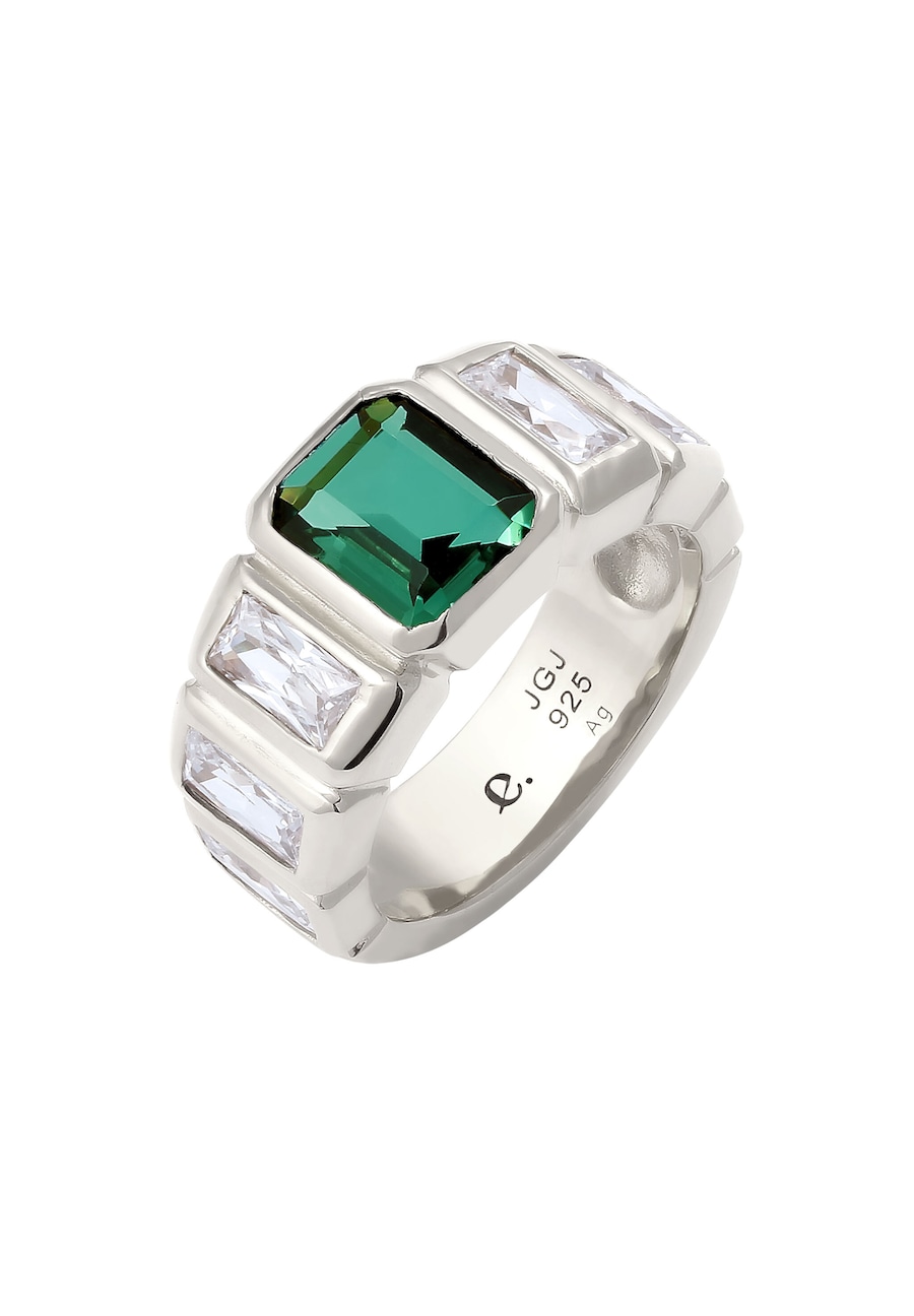 Elli PREMIUM Rechteck Quarz Grün 925 Sterling Silber 58 Damen