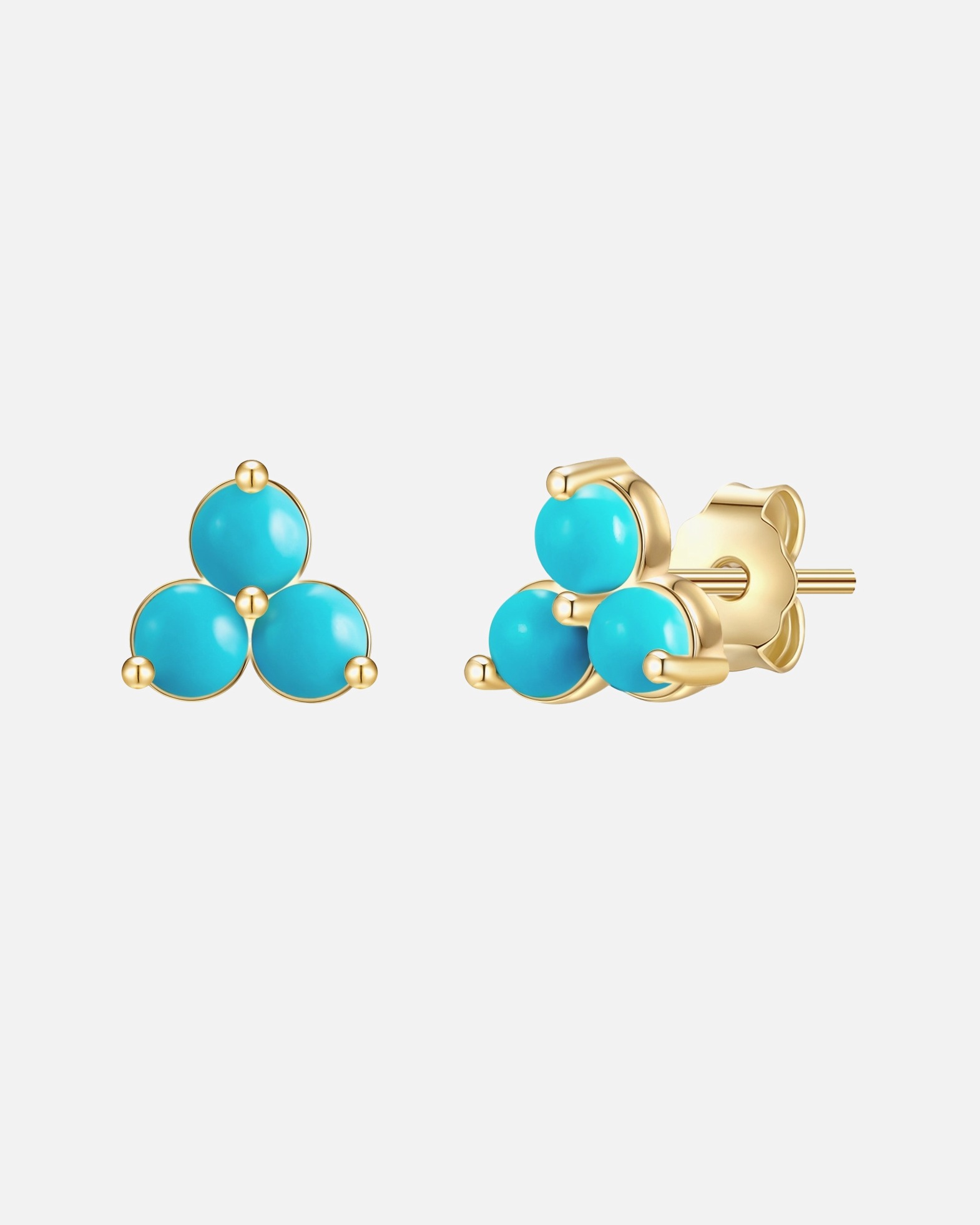 Ohrringe für Weiblich Glanzstücke München Ohrstecker Sterling Silber gelbgold Türkis (rek.) 5,9 mm