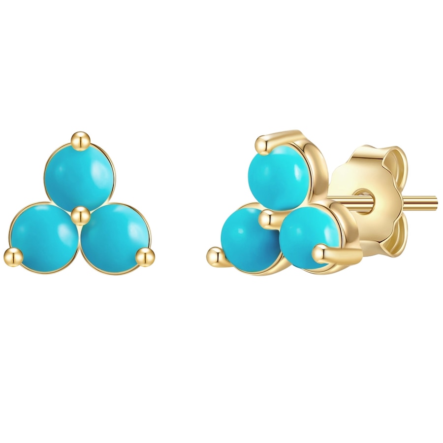 Glanzstücke München Ohrstecker Sterling Silber Türkis (rek.) in Gelbgold 5,9 mm Damen
