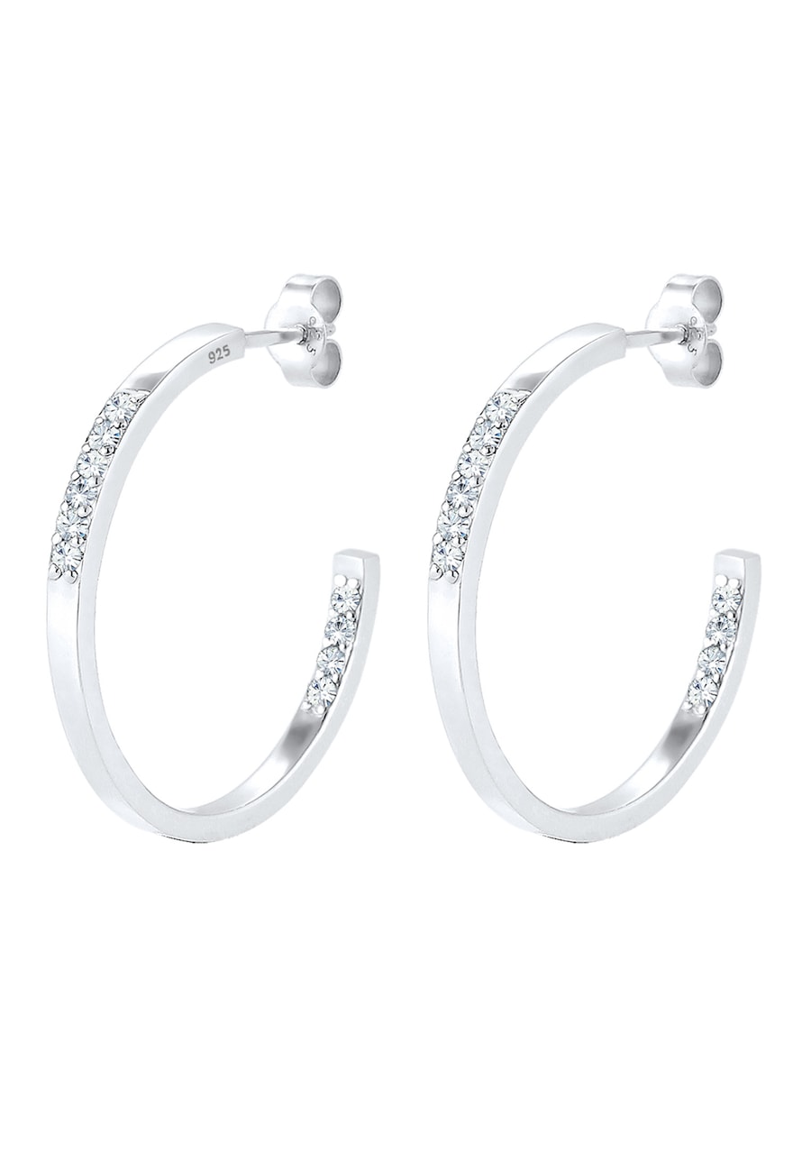 Elli Creolen Edel Zart 925 Silber, mit Kristallen von Swarovski OneSize Damen