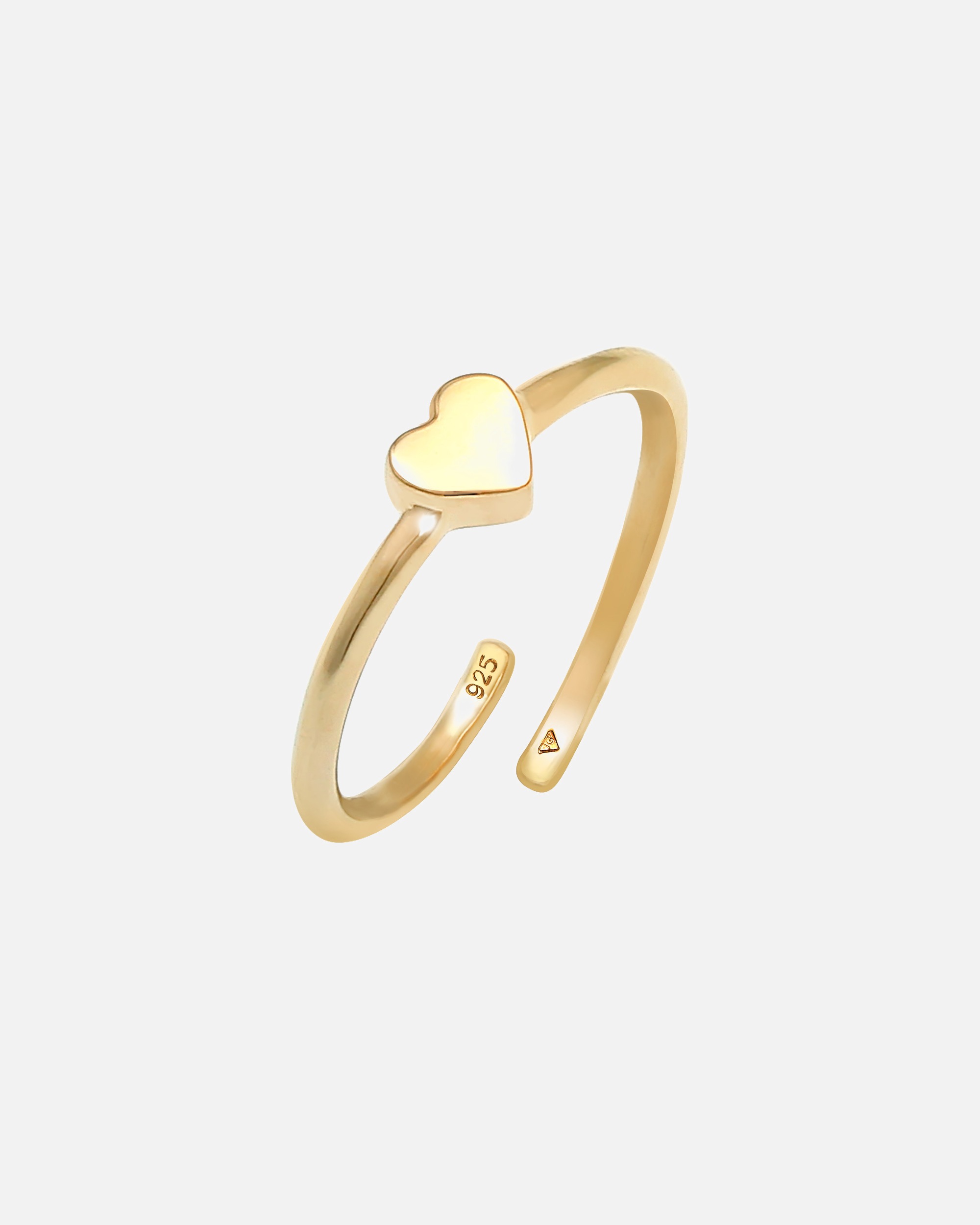 Ring für Weiblich Elli Kinder Herz Liebe 925er Silber goldfarben