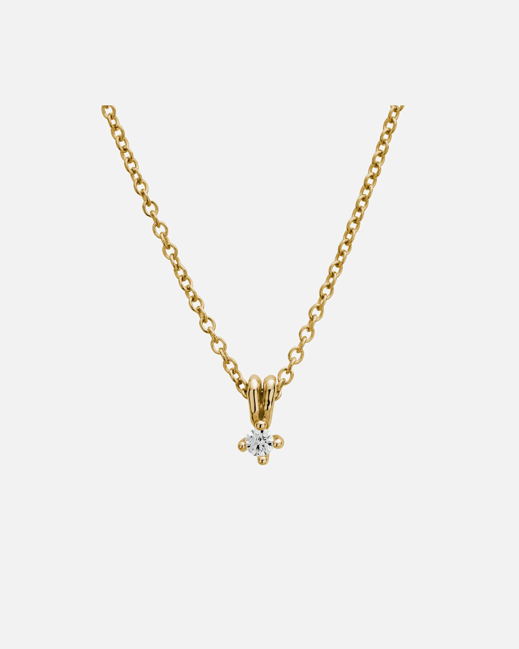 Halskette für Weiblich Lyomi Default Brand Line Anhänger mit Kette 585/- Gold Diamant Lab Grown weiß 0,10ct. gelb vergoldet