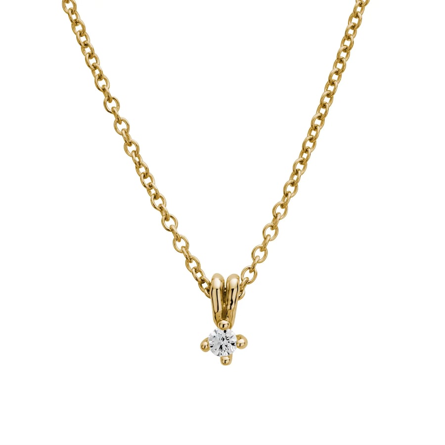 Lyomi Anhänger mit Kette 585/- Gold Diamant Lab Grown weiß 0,10ct. gelb vergoldet Damen