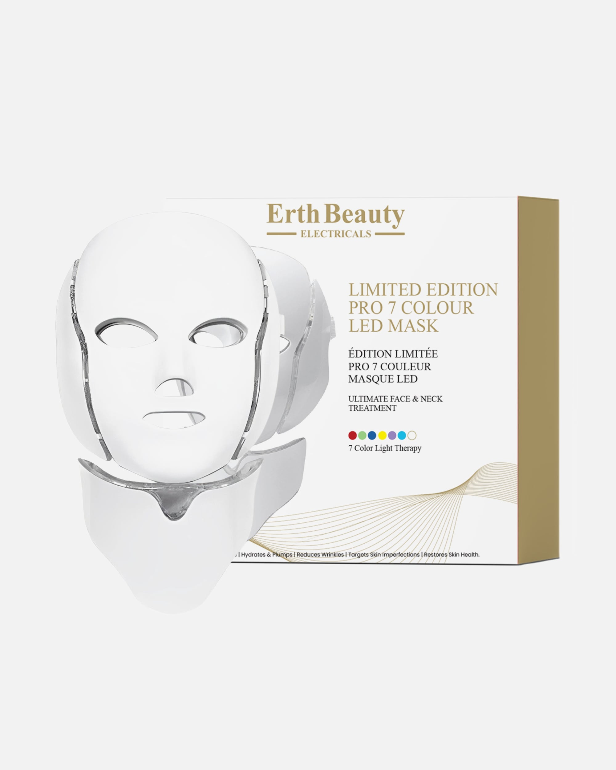 Elektrisches Gesichtsmassagegerät für Weiblich ErthSkin London 7-Farben LED Gesichts- & Halsmaske – Limitierte Edition Each