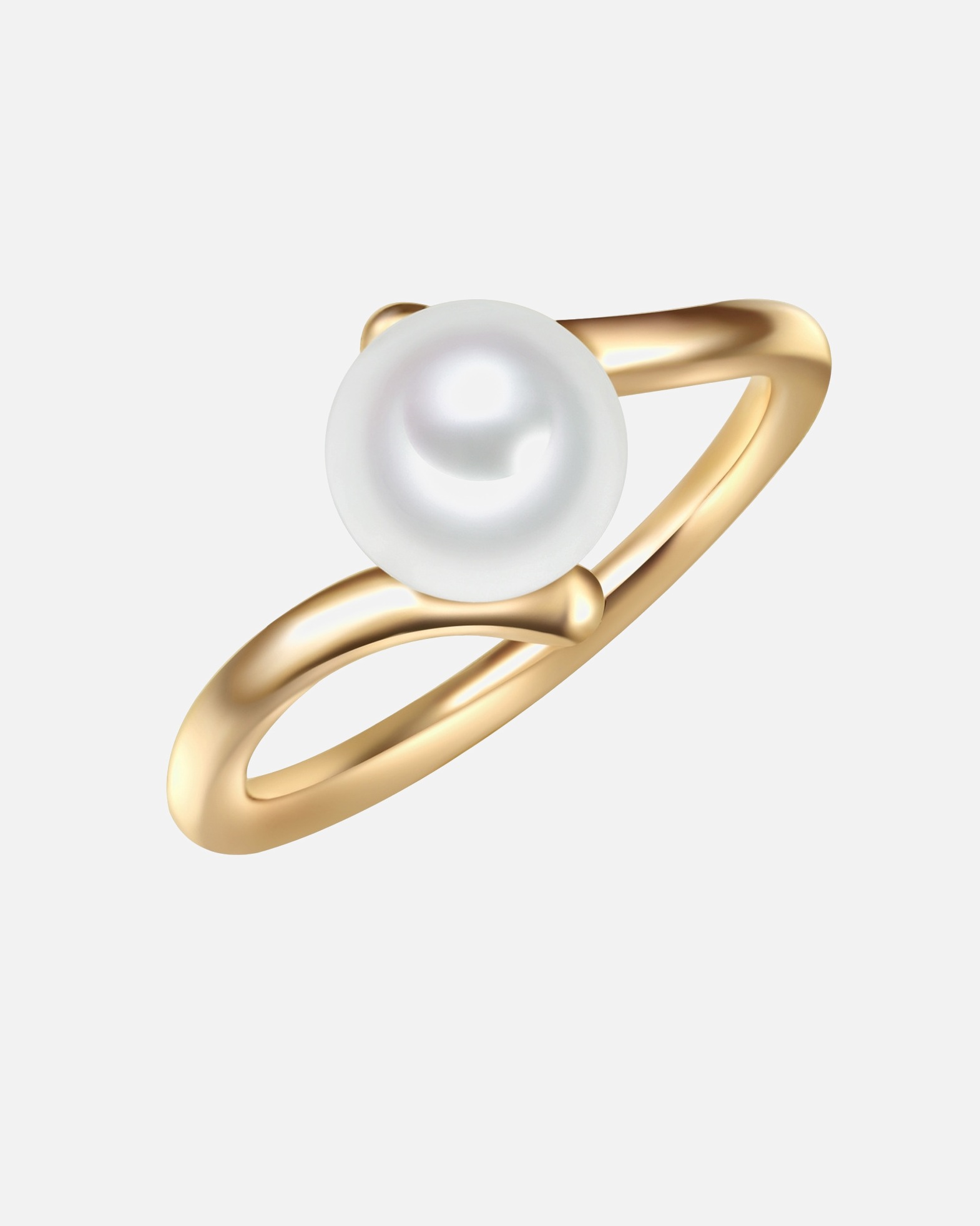 Ring für Weiblich Valero Pearls Ring Sterling Silber Süßwasser-Zuchtperle in Gelbgold 50