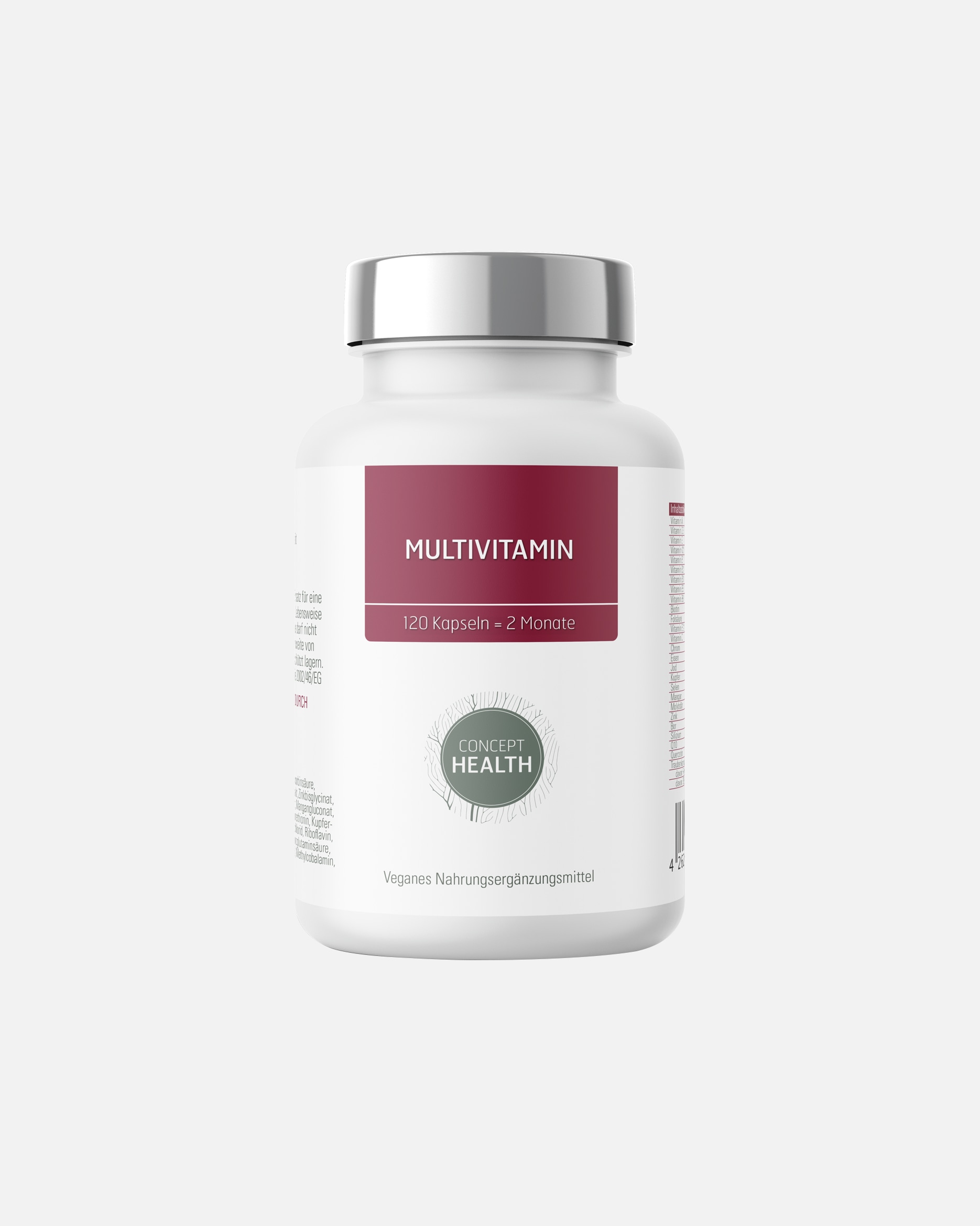 Vitaminkomplex für Unisex CONCEPT HEALTH Default Brand Line MULTIVITAMIN – ausgewogener Mikronährstoffkomplex mit Vitaminen und Mineralstoffen 120 Kapseln