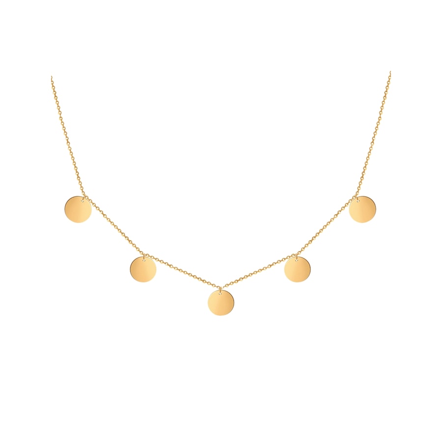 GOOD.designs Kette mit Anhänger fünf Coins Gold Damen