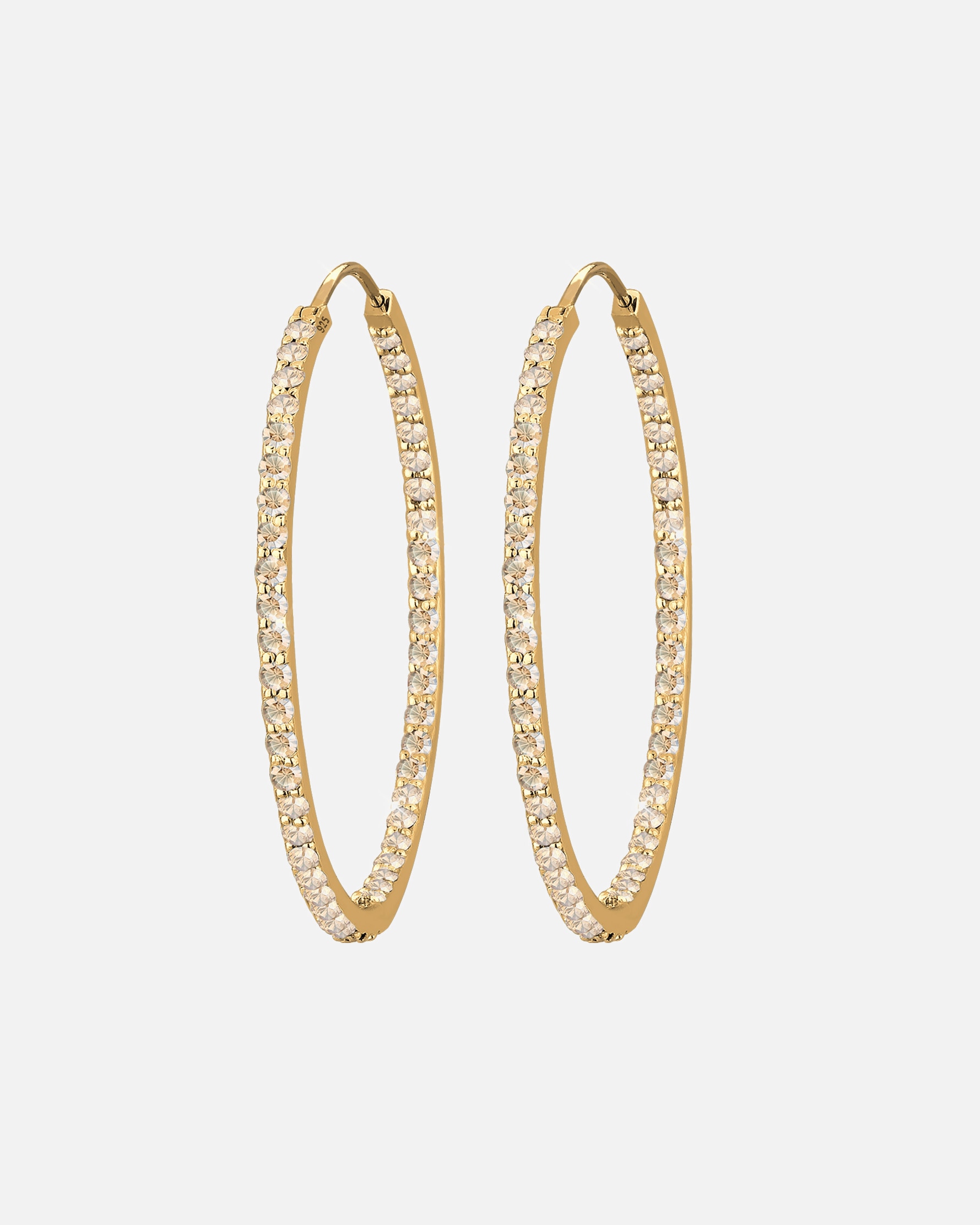 Creolen für Weiblich Elli PREMIUM Creolen 925 Silber, mit Kristallen von Swarovski® goldfarben