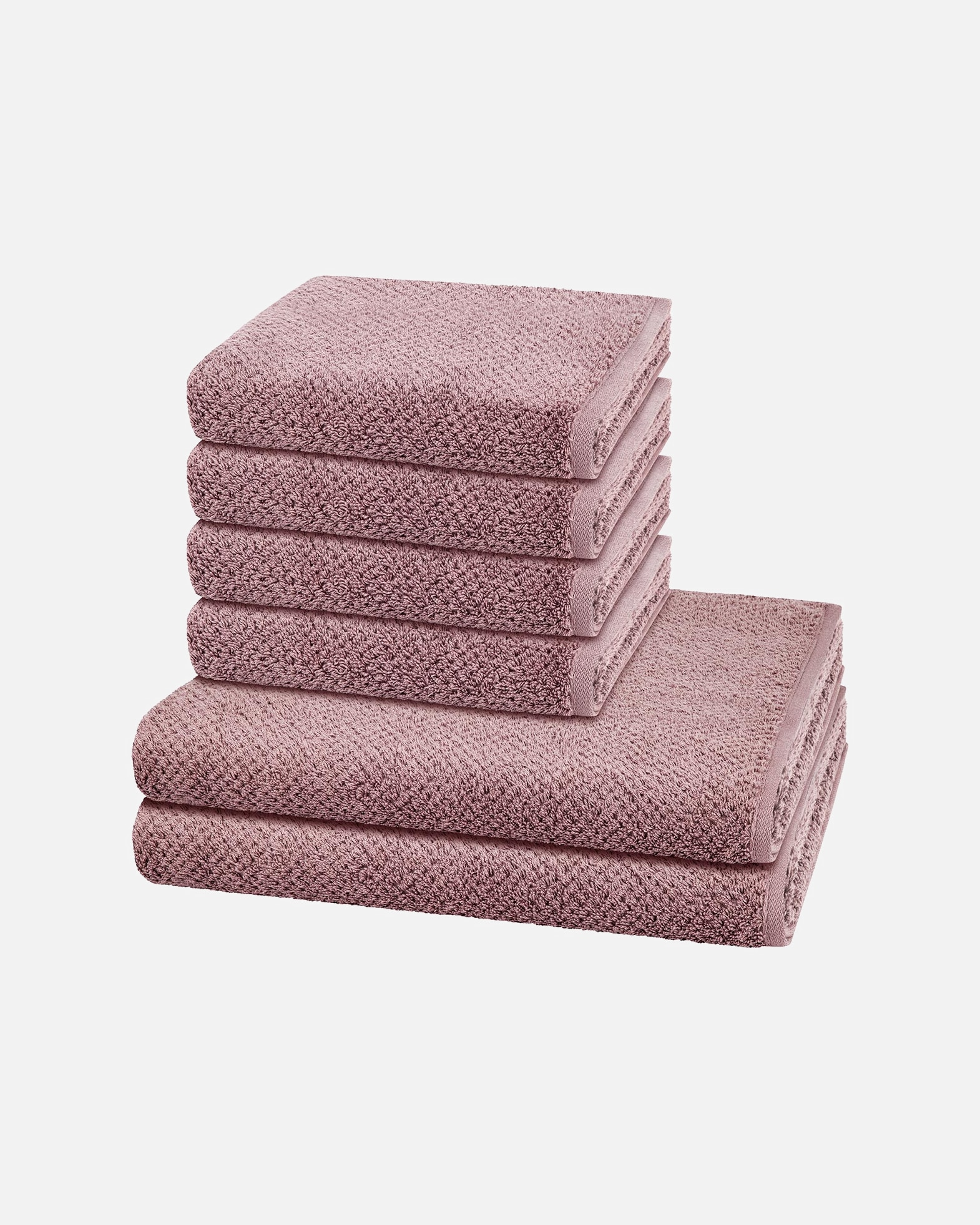 Handtuch für Unisex Cawö Handtuch-Set Pure (6-teilig) Vintage rose