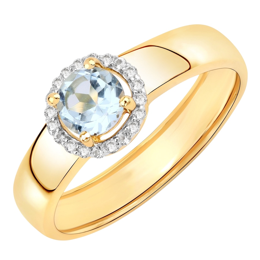 Rafaela Donata Ring Sterling Silber Blautopas in Gelbgold 60 Damen
