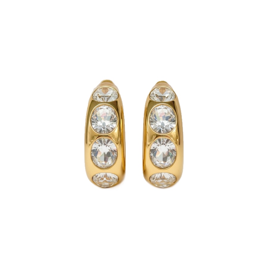 Filippa Firenze Ohrclips Venice Ice mit funkelnden Kristallen gold